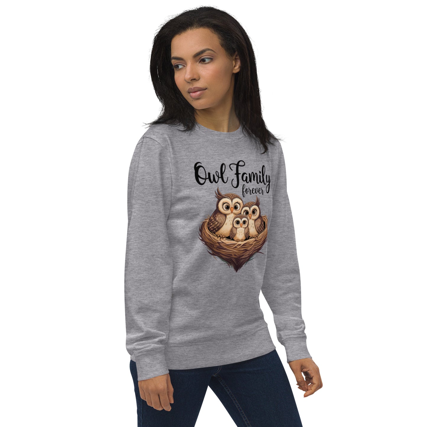 Owl-Themed Unisex Organic Sweatshirt | Eco-Friendly & Stylish Dudeily