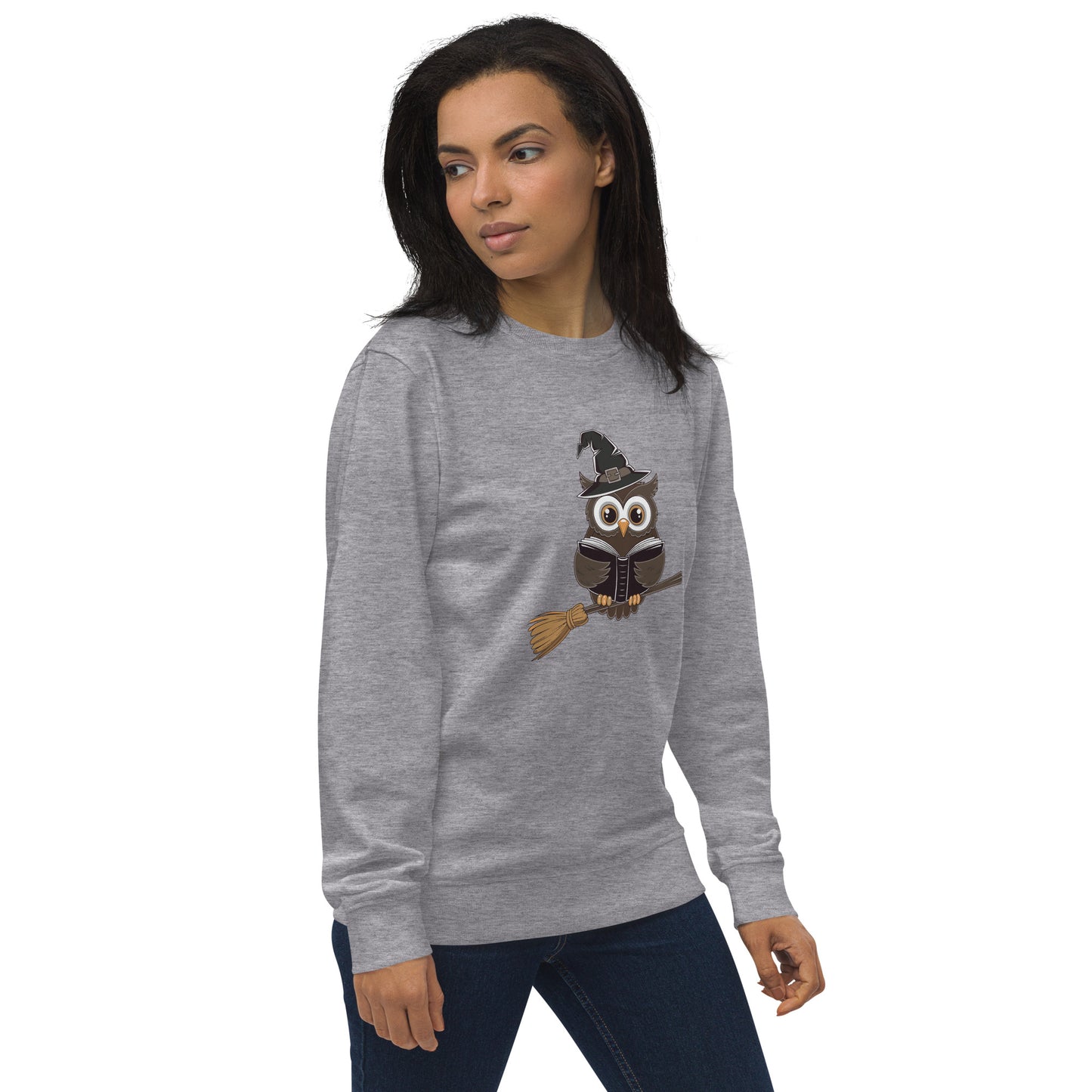 Unisex Organic Sweatshirt: Halloween Owl Cozy Eco-Friendly Style USA Dudeily