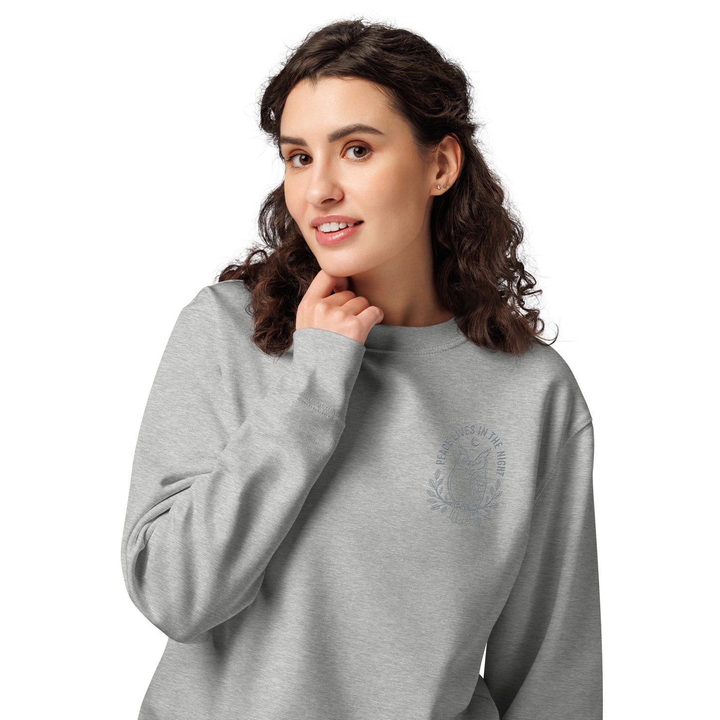 Owl Unisex Organic Sweatshirt-'Peace Lives in the Night' in Fall | Sustainable Fashion USA Dudeily