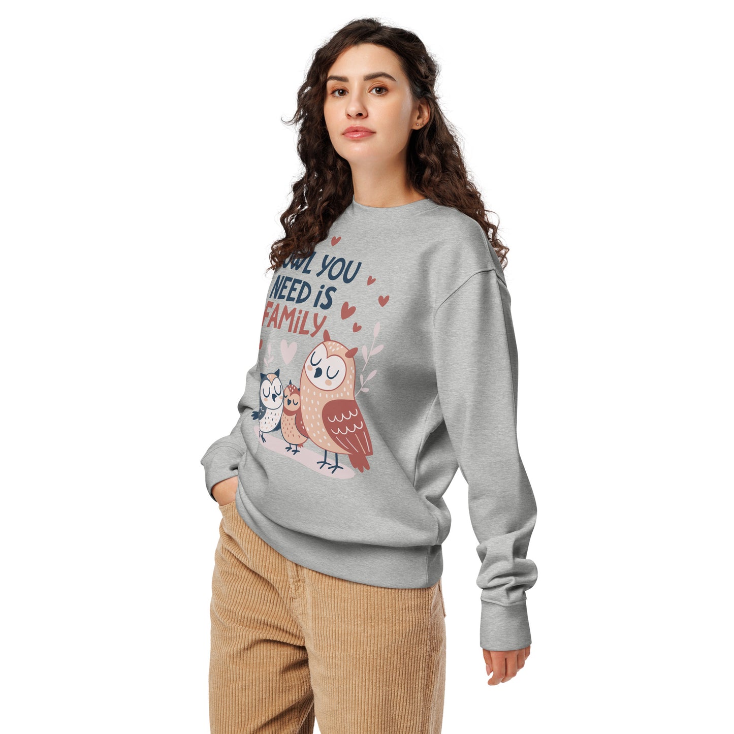 Unisex Organic Sweatshirt – OwlNest Sustainable Fashion for Cozy Family Day Vibes Dudeily