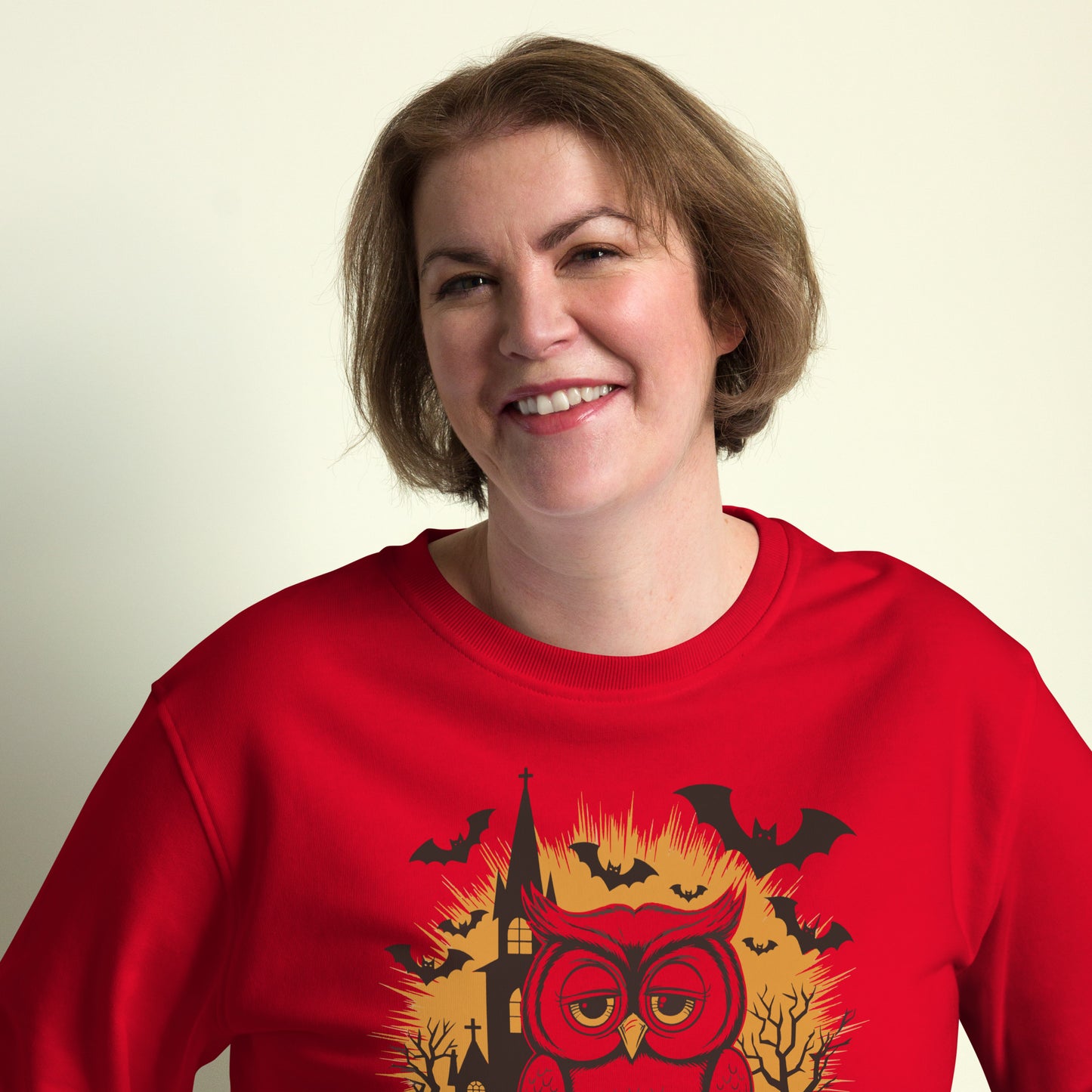 Unisex Organic Sweatshirt: Halloween Owl Cozy Eco-Friendly Style USA Dudeily