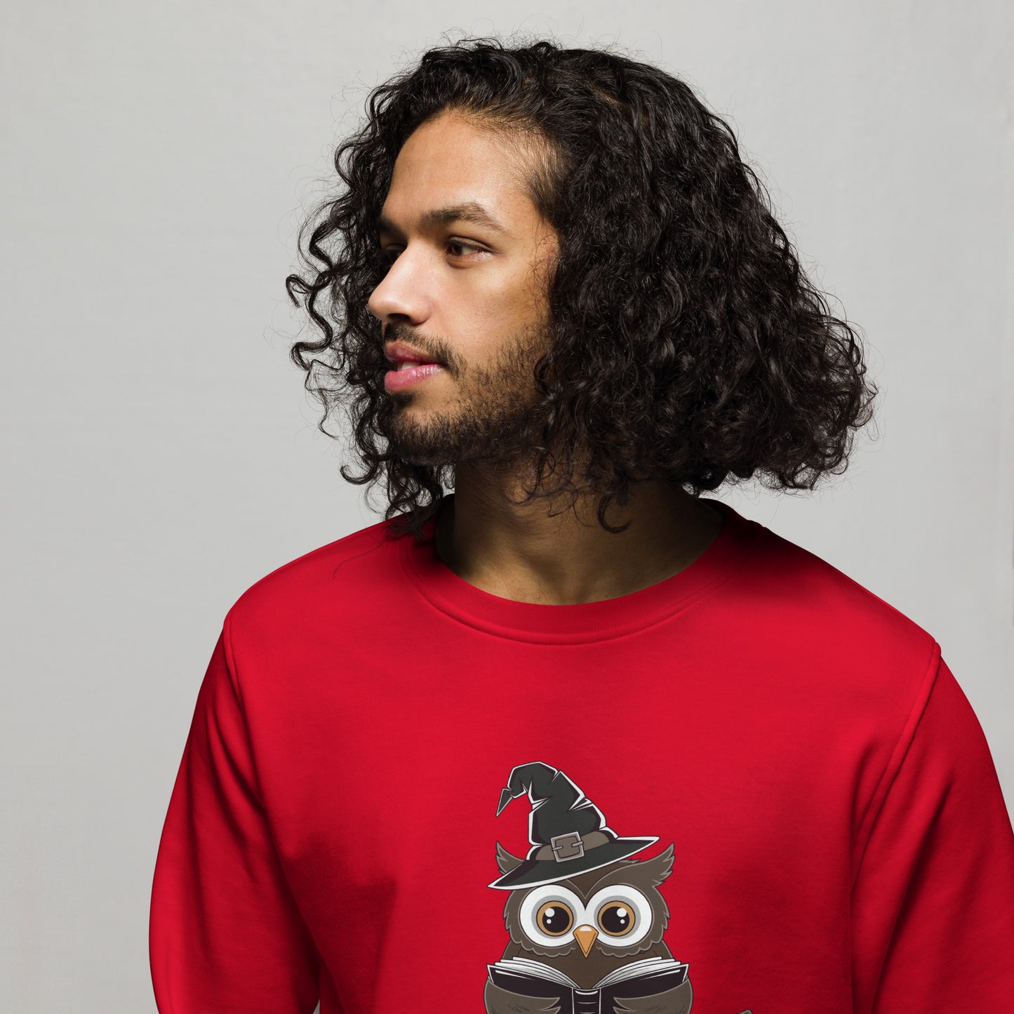 Unisex Organic Sweatshirt: Halloween Owl Cozy Eco-Friendly Style USA Dudeily