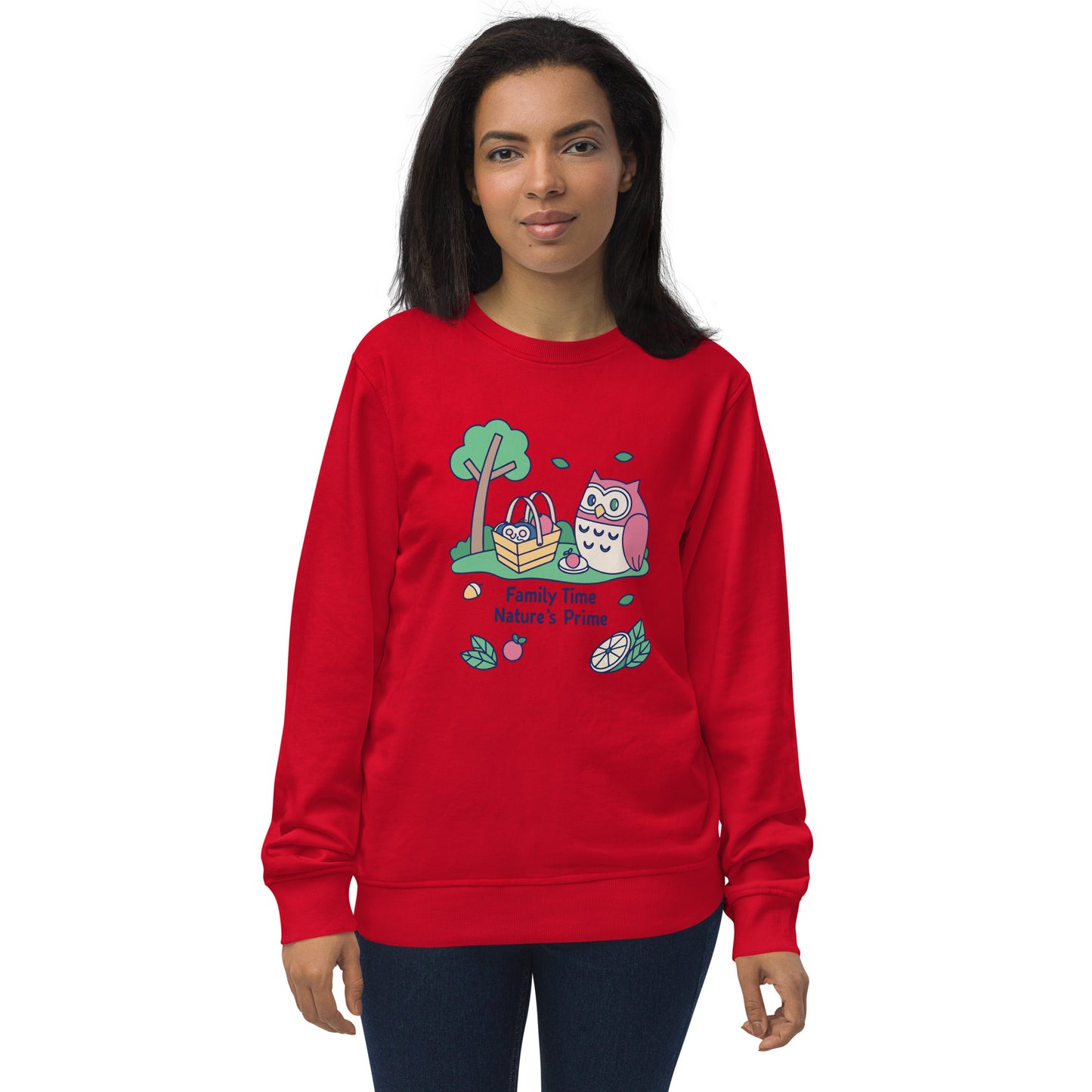 Unisex organic sweatshirt Red Dudeily