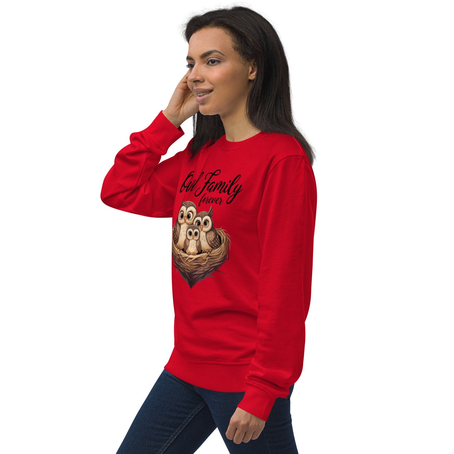 Owl-Themed Unisex Organic Sweatshirt | Eco-Friendly & Stylish Dudeily