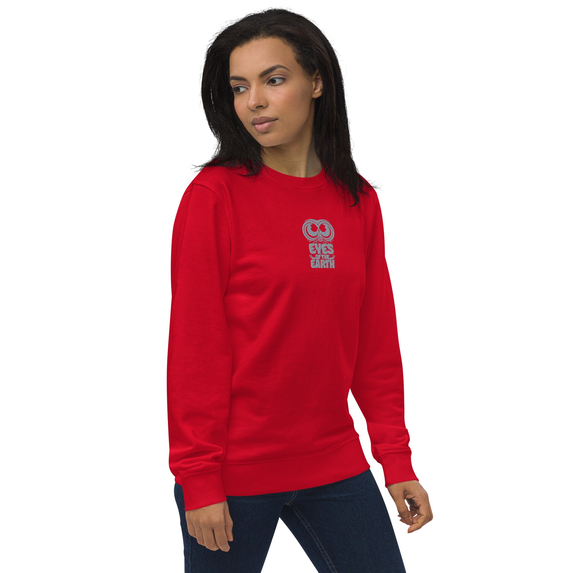 Owl Unisex Organic Sweatshirt: 'Eyes of the Earth' in Fall | Sustainable Fashion USA Dudeily