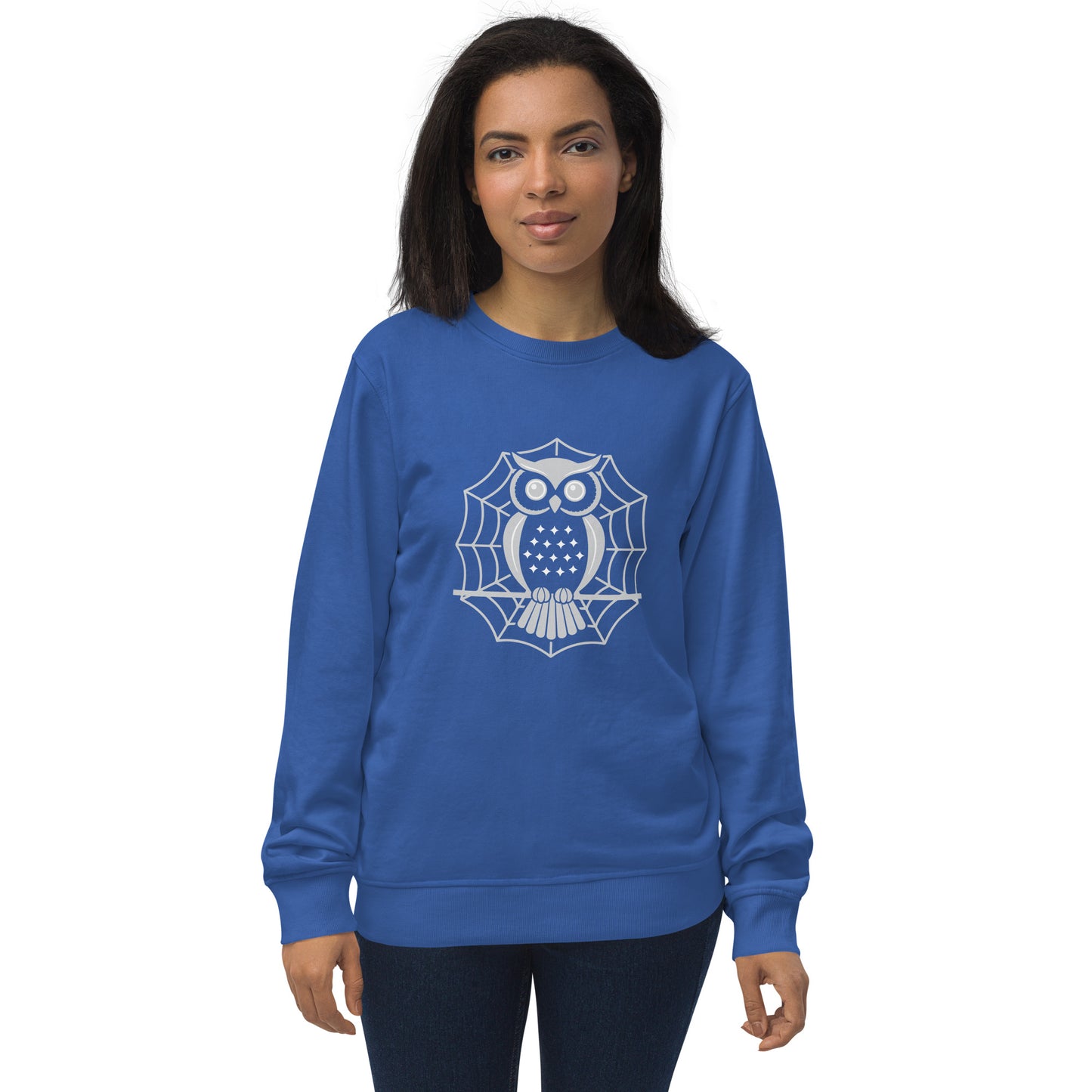 Unisex Organic Sweatshirt: Halloween Owl Cozy Sustainable Style USA Dudeily