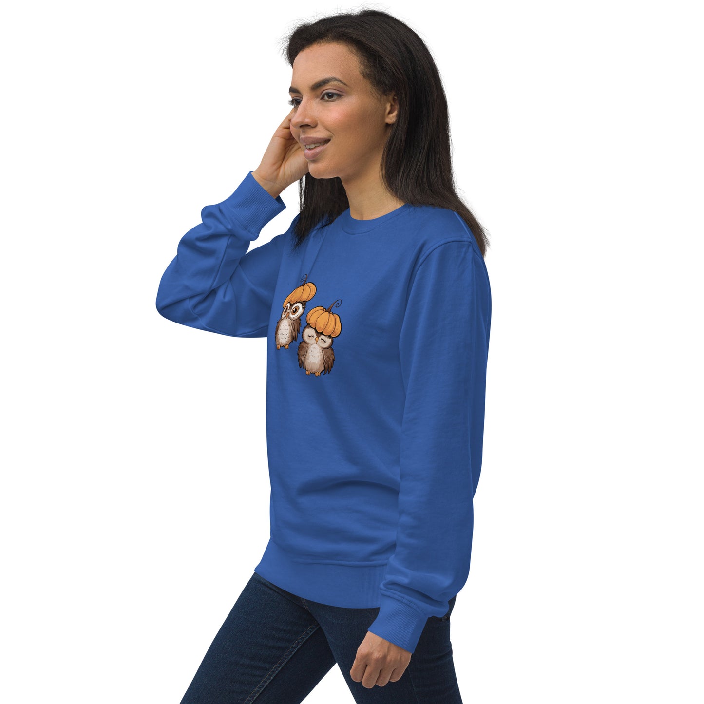 Unisex Organic Sweatshirt: Halloween Owl Eco-Friendly Style USA Dudeily
