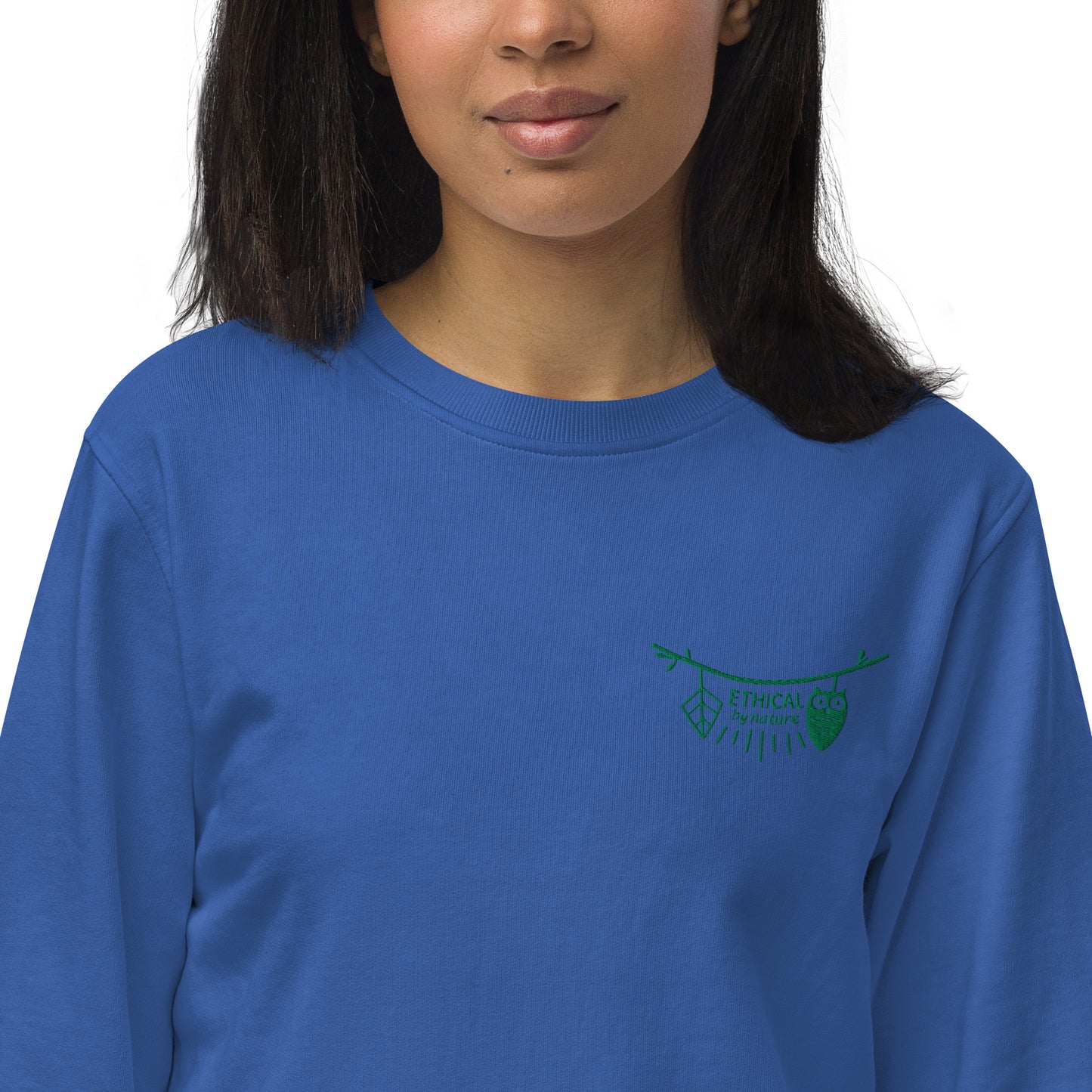 Unisex Organic Sweatshirt: Ethical by Nature | Owl Embroidered Sustainable Fashion USA by Dudeily Dudeily
