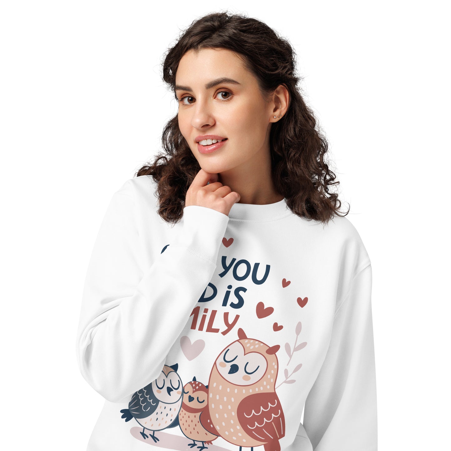 Unisex Organic Sweatshirt – OwlNest Sustainable Fashion for Cozy Family Day Vibes Dudeily
