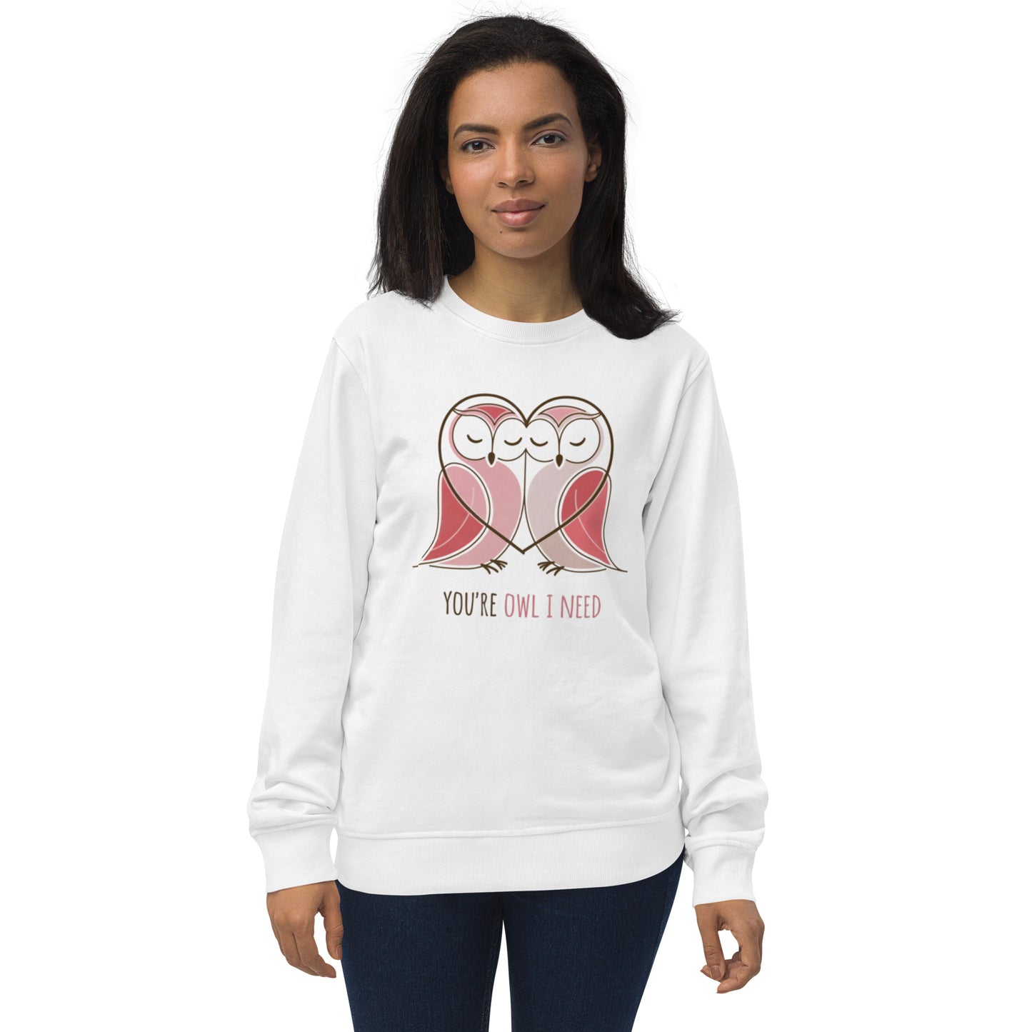 Owl-Themed Unisex Organic Sweatshirt | Eco-Friendly Fashion & Stylish Comfort White Dudeily