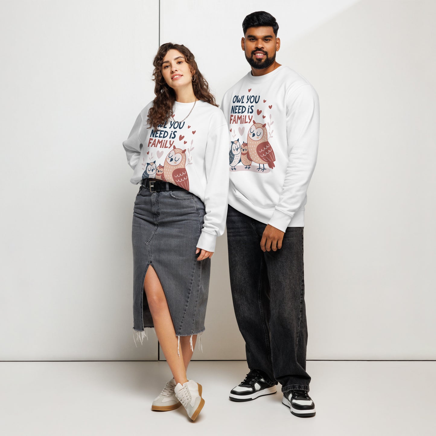 Unisex Organic Sweatshirt – OwlNest Sustainable Fashion for Cozy Family Day Vibes Dudeily