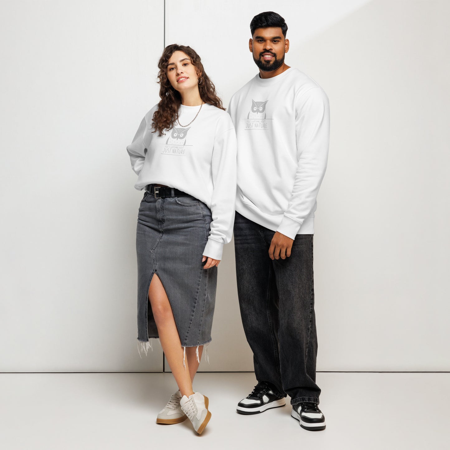 Unisex Organic Sweatshirt: 'Stay Cozy Hoot Loud' in Fall | Sustainable Owl Fashion USA Dudeily