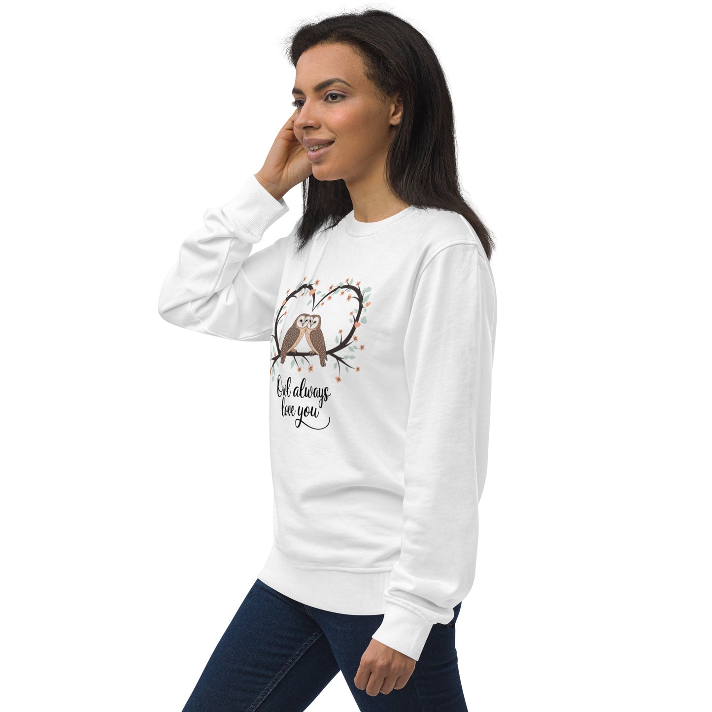 Owl-Themed Unisex Organic Sweatshirt | Sustainable & Cozy Fashion Dudeily