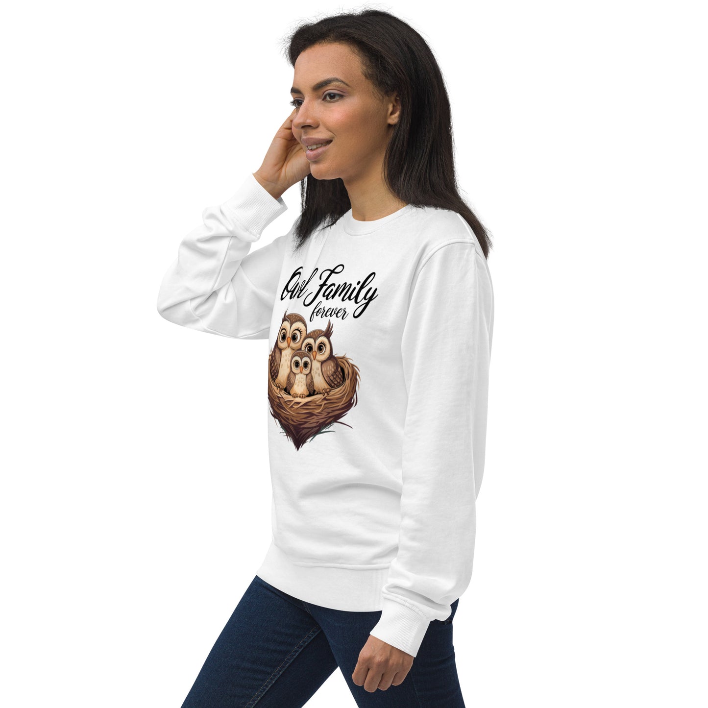 Owl-Themed Unisex Organic Sweatshirt | Eco-Friendly & Stylish Dudeily