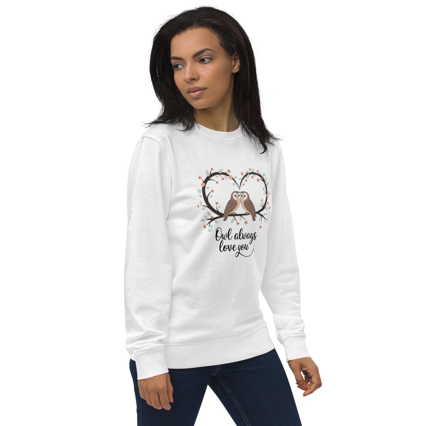 Owl-Themed Unisex Organic Sweatshirt | Sustainable & Cozy Fashion Dudeily