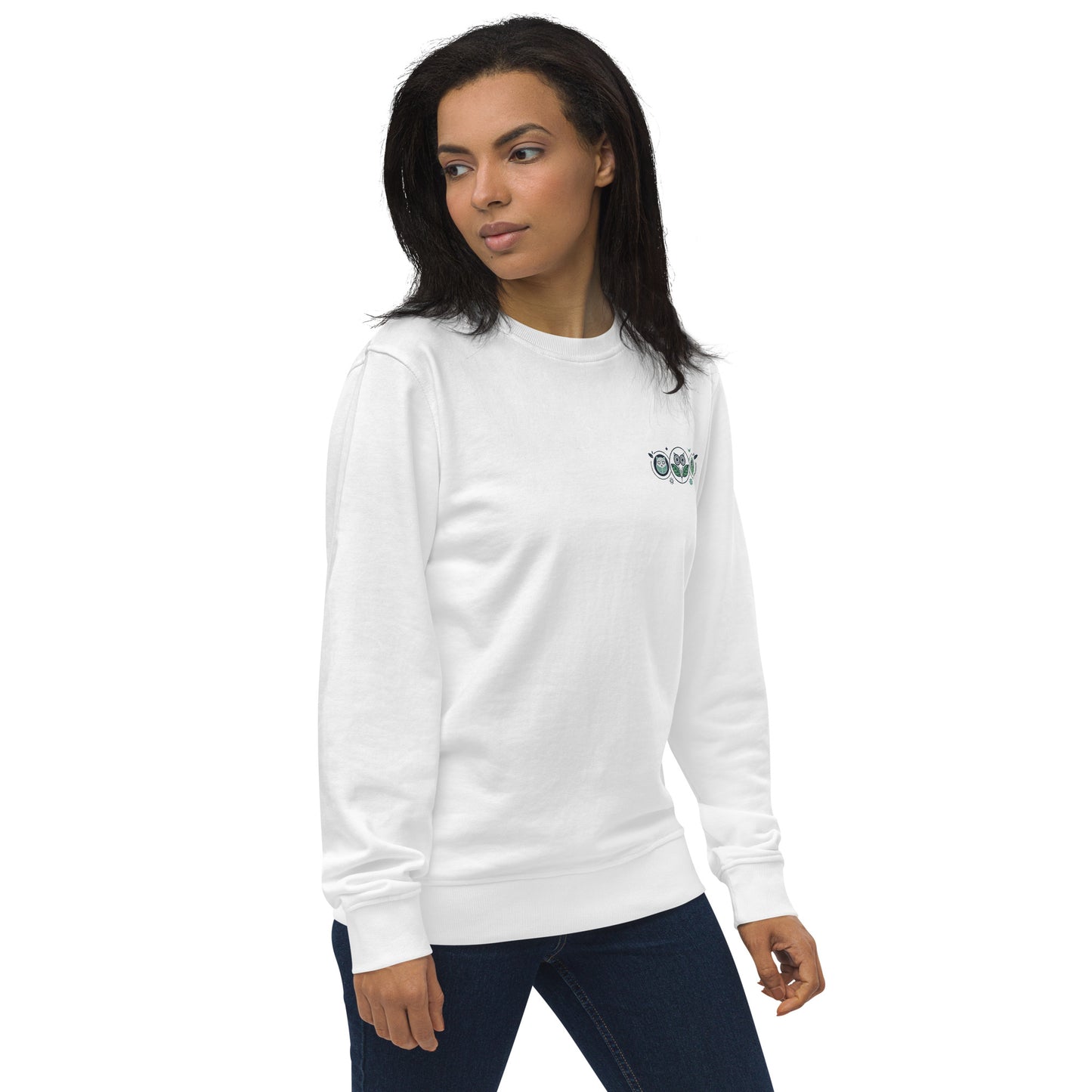 Unisex Organic Sweatshirt: Nature’s Union | Owl Embroidered Sustainable Fashion USA Dudeily