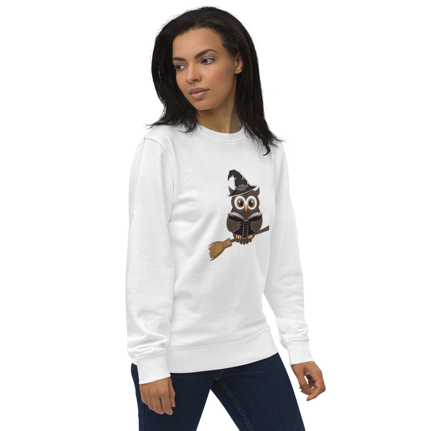 Unisex Organic Sweatshirt: Halloween Owl Cozy Eco-Friendly Style USA Dudeily