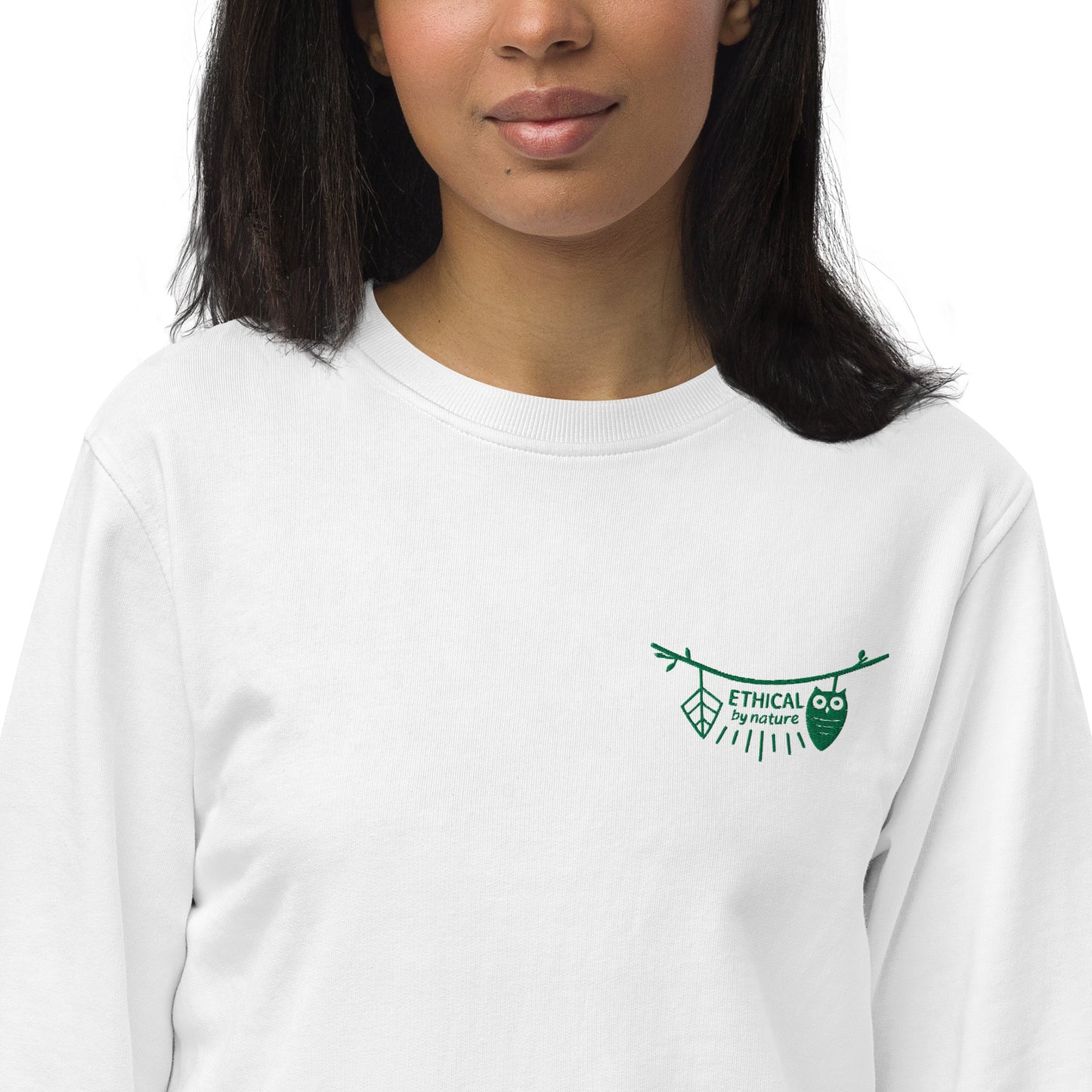 Unisex Organic Sweatshirt: Ethical by Nature | Owl Embroidered Sustainable Fashion USA by Dudeily Dudeily