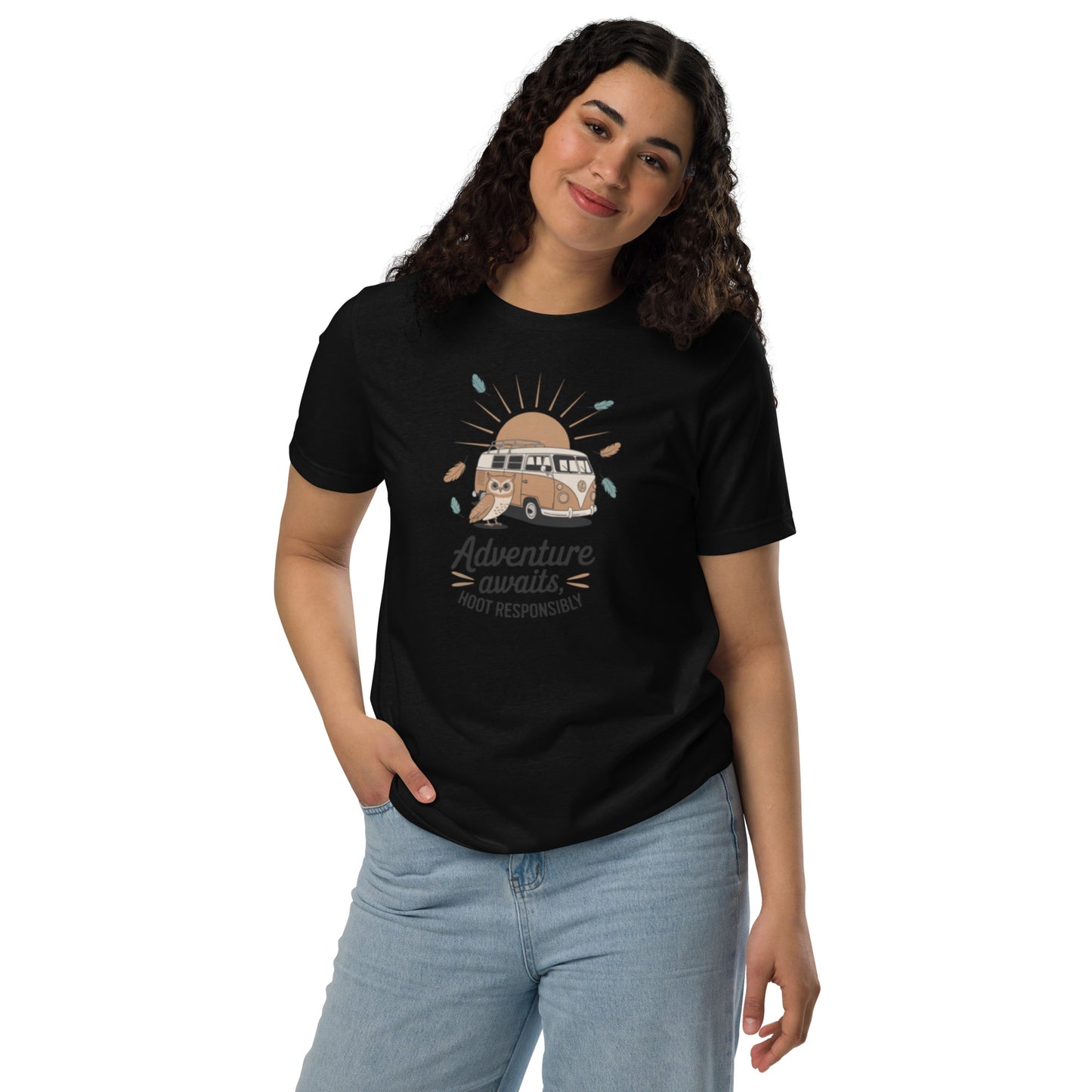 Unisex Staple Eco T-Shirt | Sustainable & Stylish for Owl Lover Black Dudeily