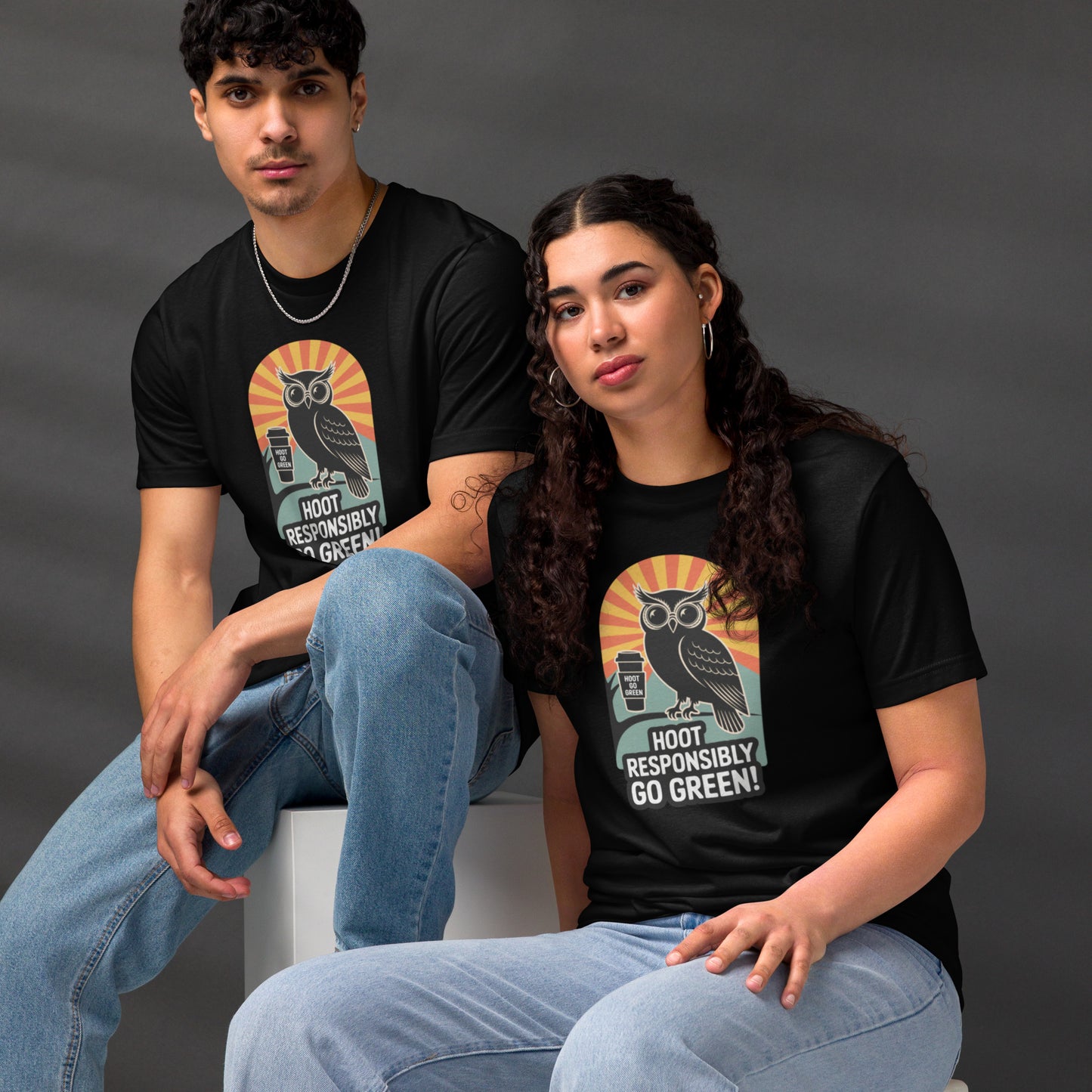 Unisex Eco T-Shirt | Owl Themed Sustainable Fashion & Comfortable Dudeily