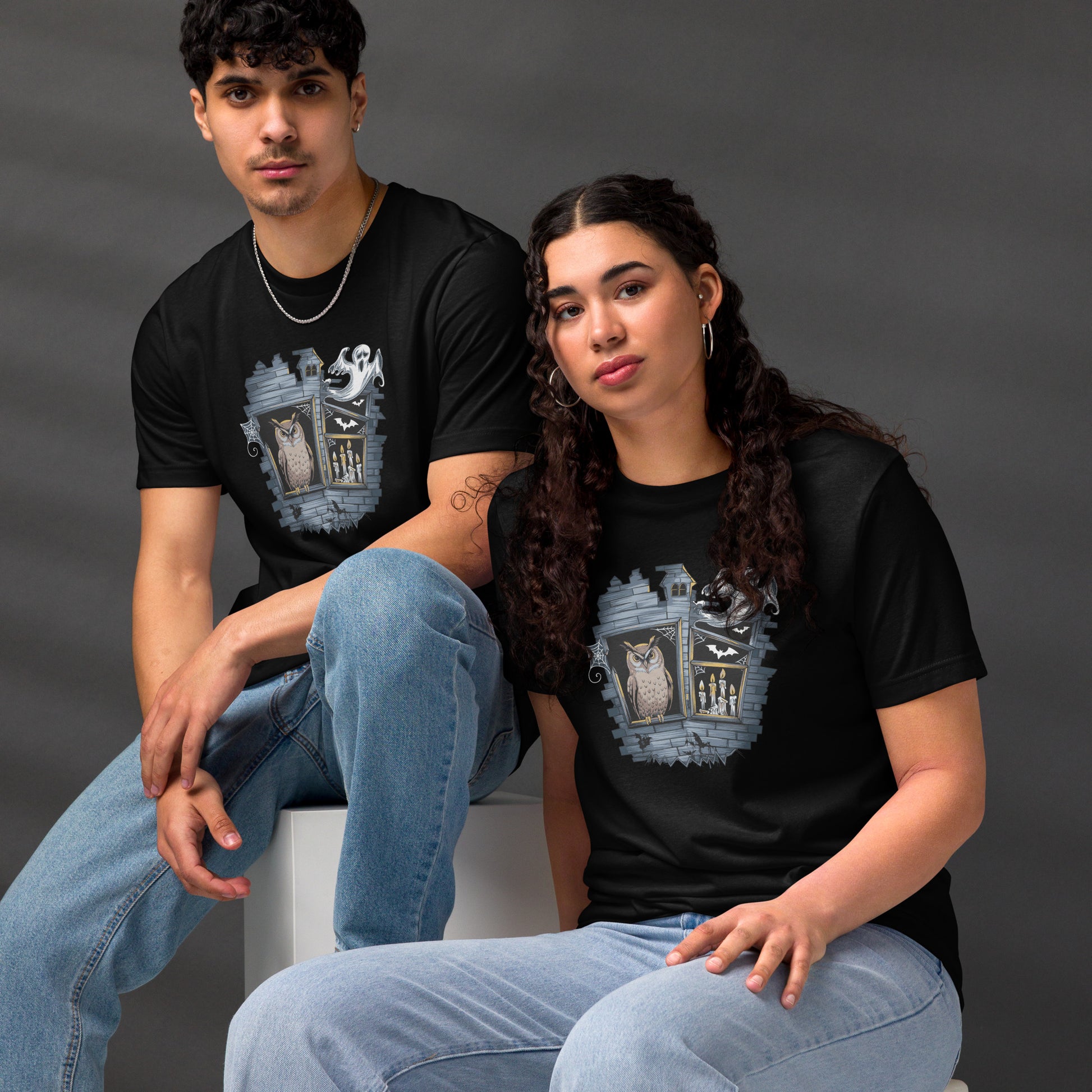 Unisex Staple Eco T-Shirt: Halloween Owl Sustainable Cozy Style USA Dudeily