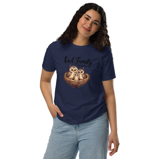 Owl-Themed Unisex Staple Eco T-Shirt | Eco-Friendly Style Navy Dudeily