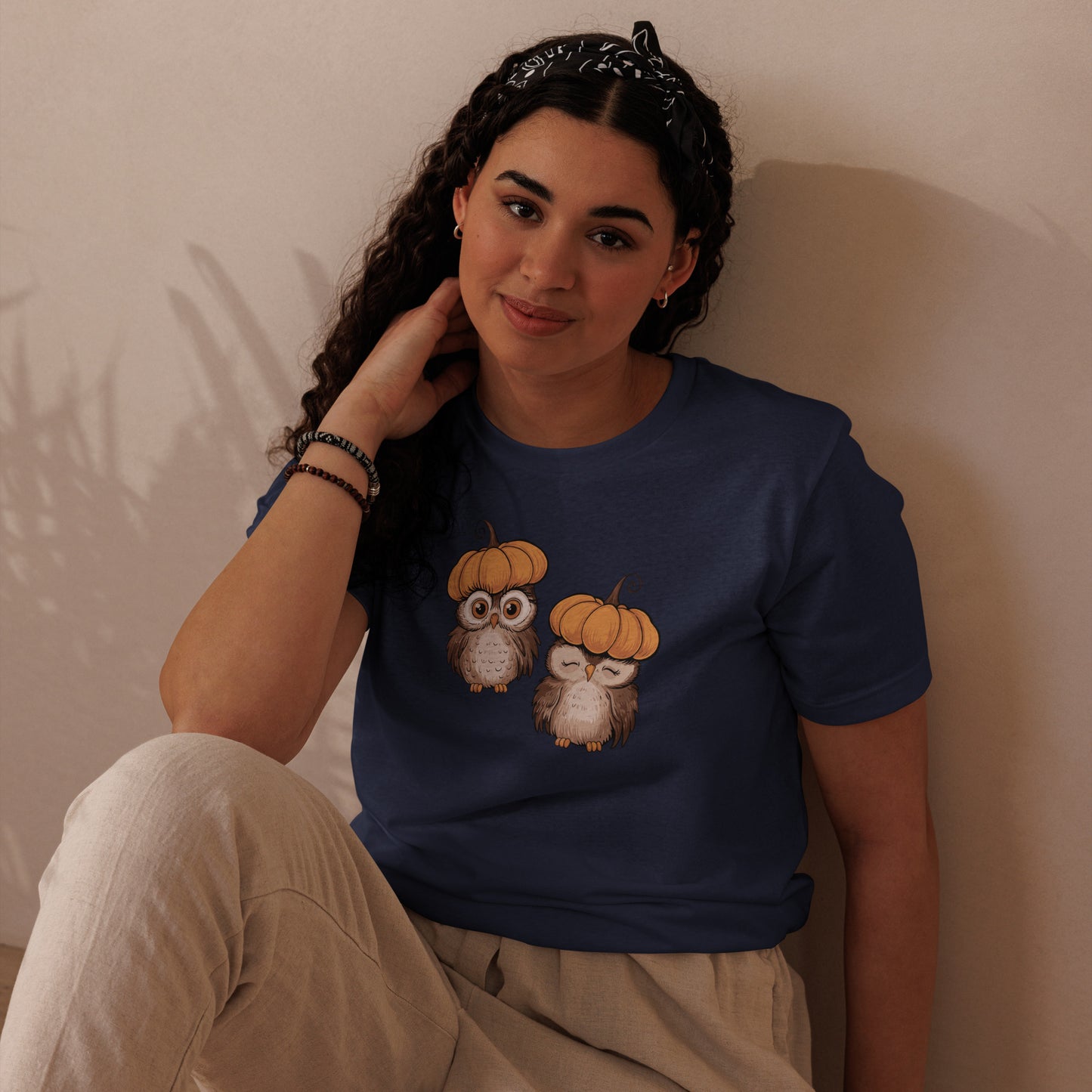 Unisex Staple Eco T-Shirt: Halloween Owl Sustainable Style USA Dudeily