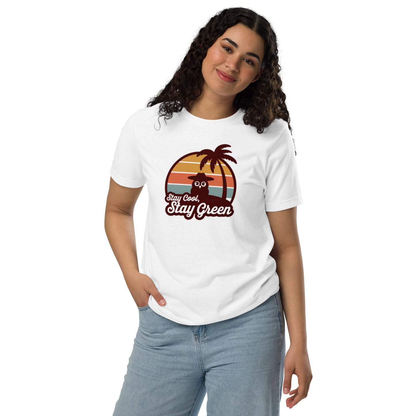 Unisex Staple Eco T-Shirt | Owl Themed Sustainable & Comfortable White Dudeily