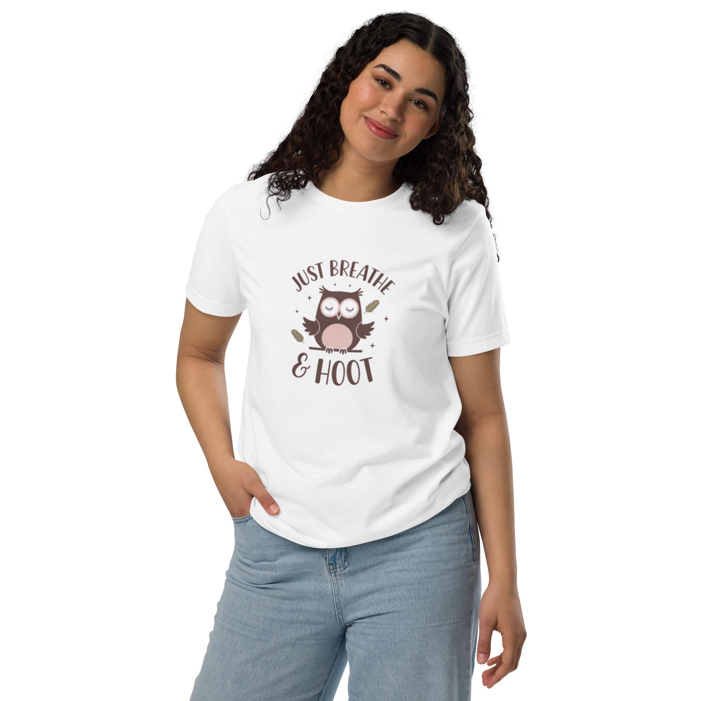 Unisex Staple Eco T-Shirt | Owl Themed Sustainable & Comfortable White Dudeily