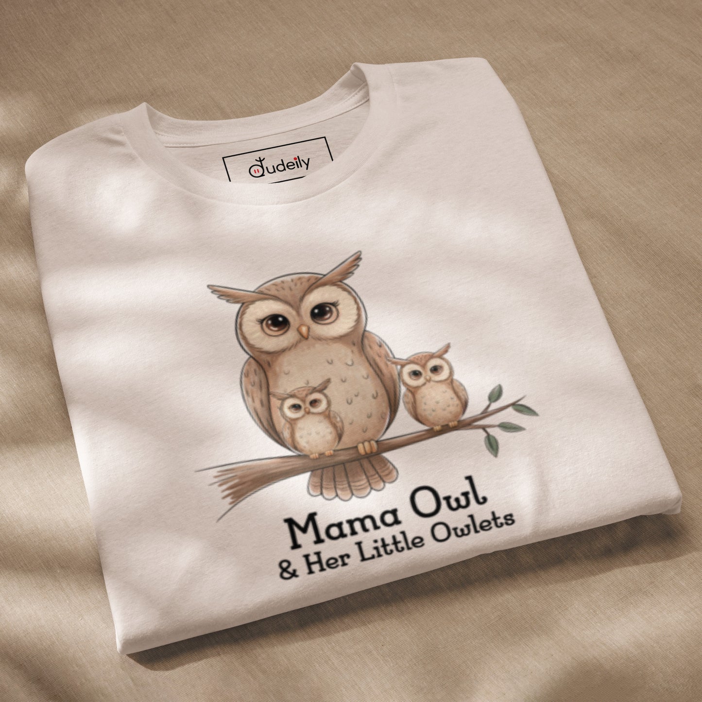 Unisex Staple Eco T-Shirt – Sustainable Owl-Inspired Design by Dudeily White Dudeily