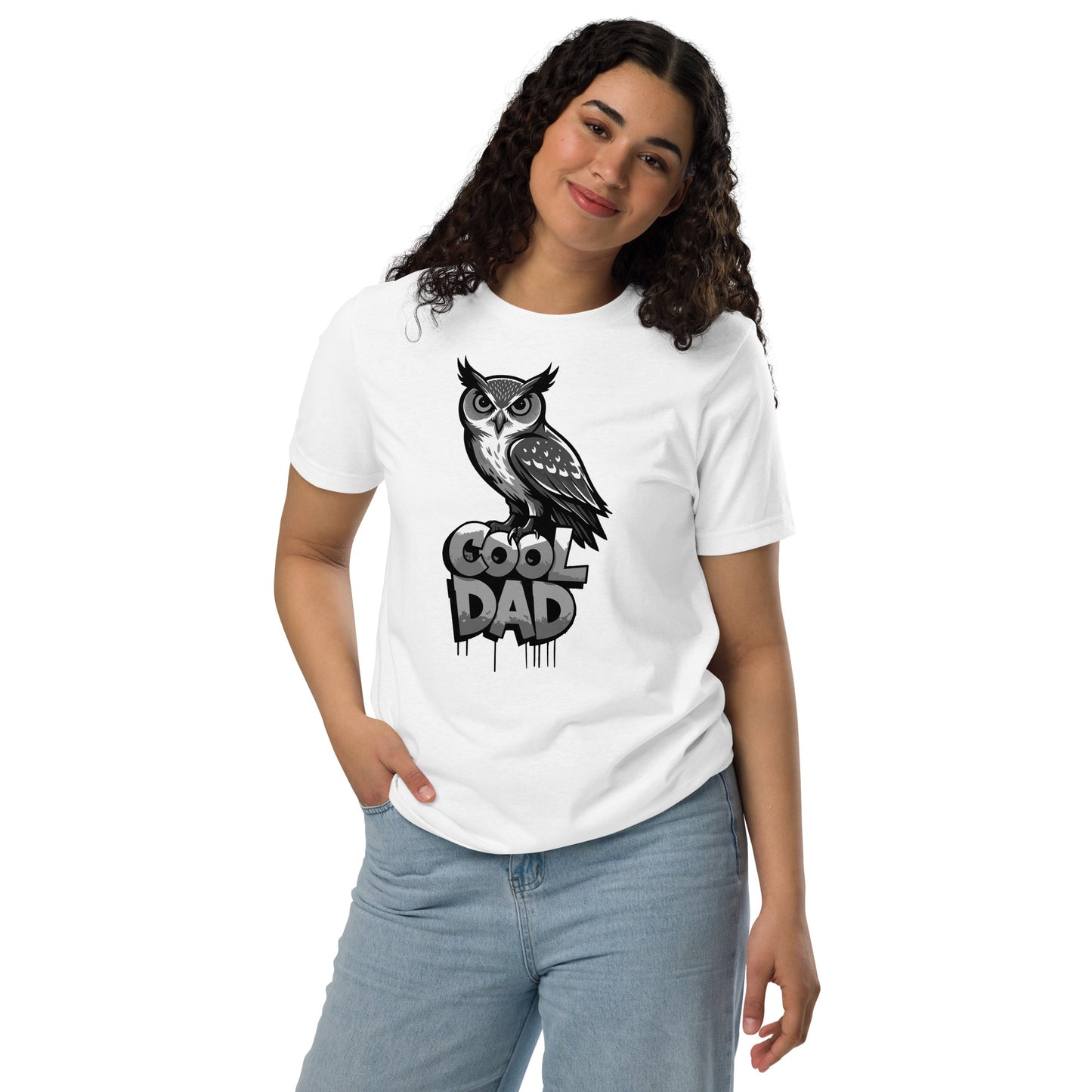 Unisex Staple Eco T-Shirt – Owl-Themed Sustainable Fashion for Father’s Day | Dudeily White Dudeily