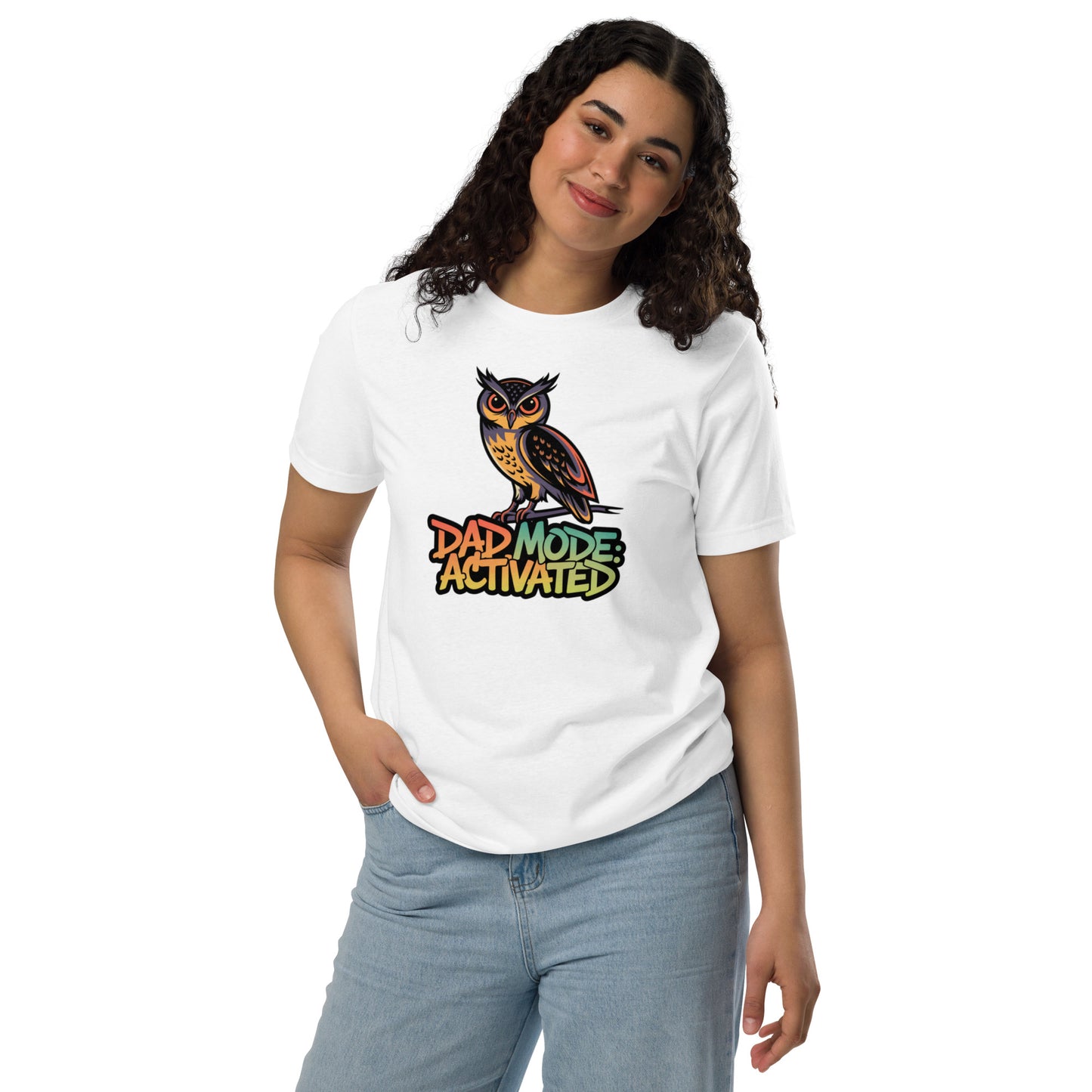 Unisex Staple Eco T-Shirt – Owl-Inspired Sustainable Style for Father’s Day | Dudeily White Dudeily