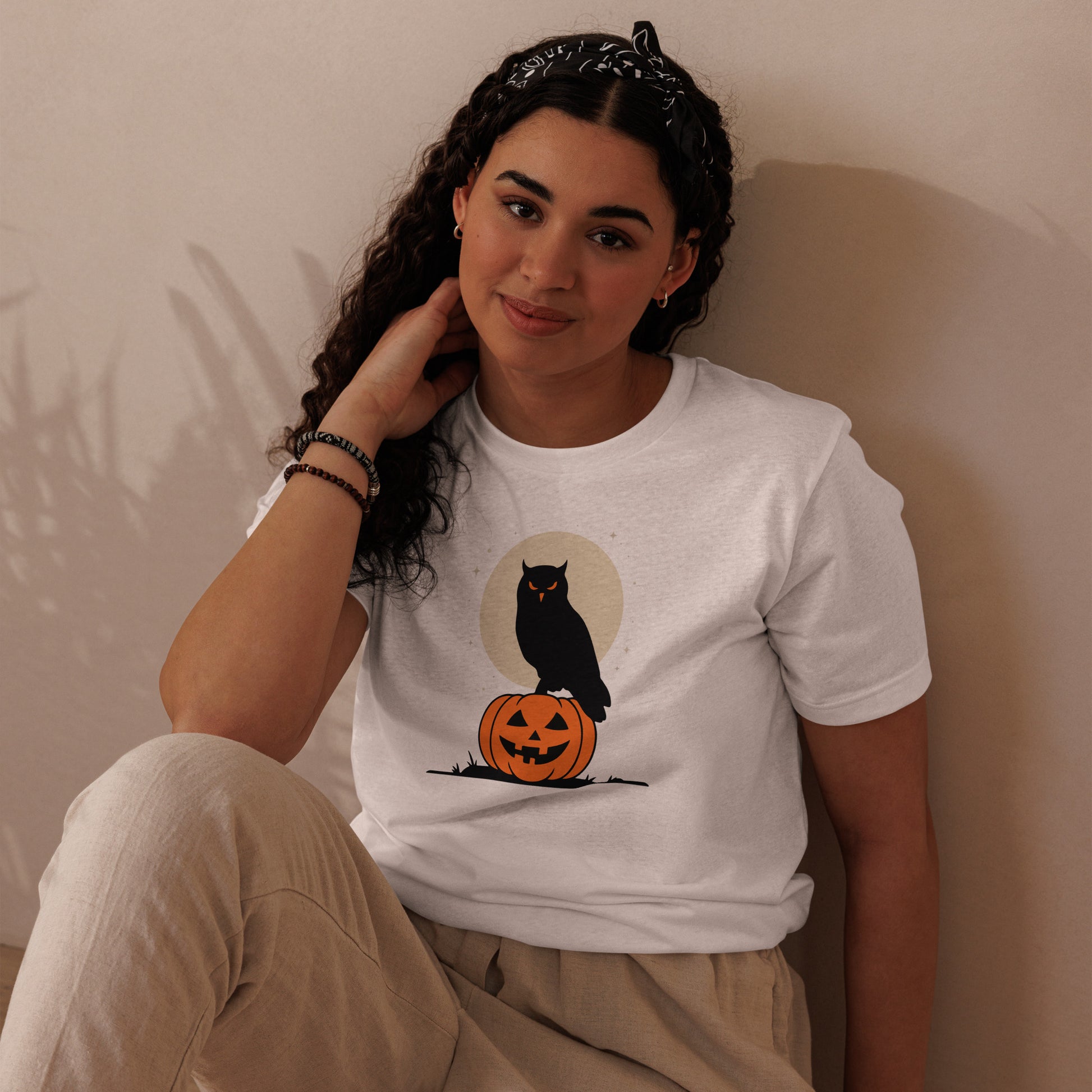 Unisex Staple Eco T-Shirt: Halloween Owl Sustainable Cozy Style USA Dudeily