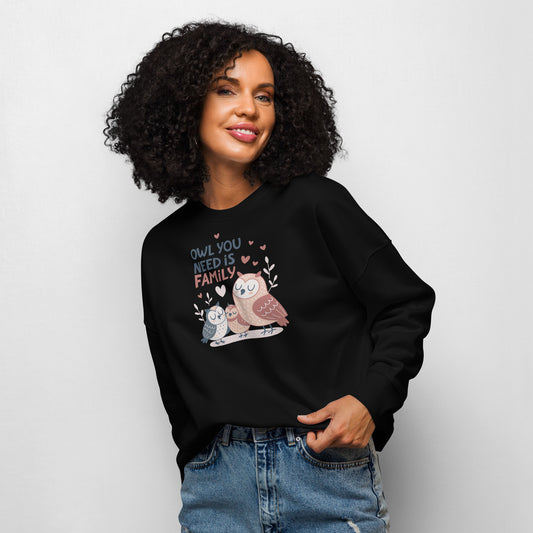 Women’s Organic Crew Neck Sweatshirt – OwlBloom Sustainable Fashion for Family Day Comfort Dudeily
