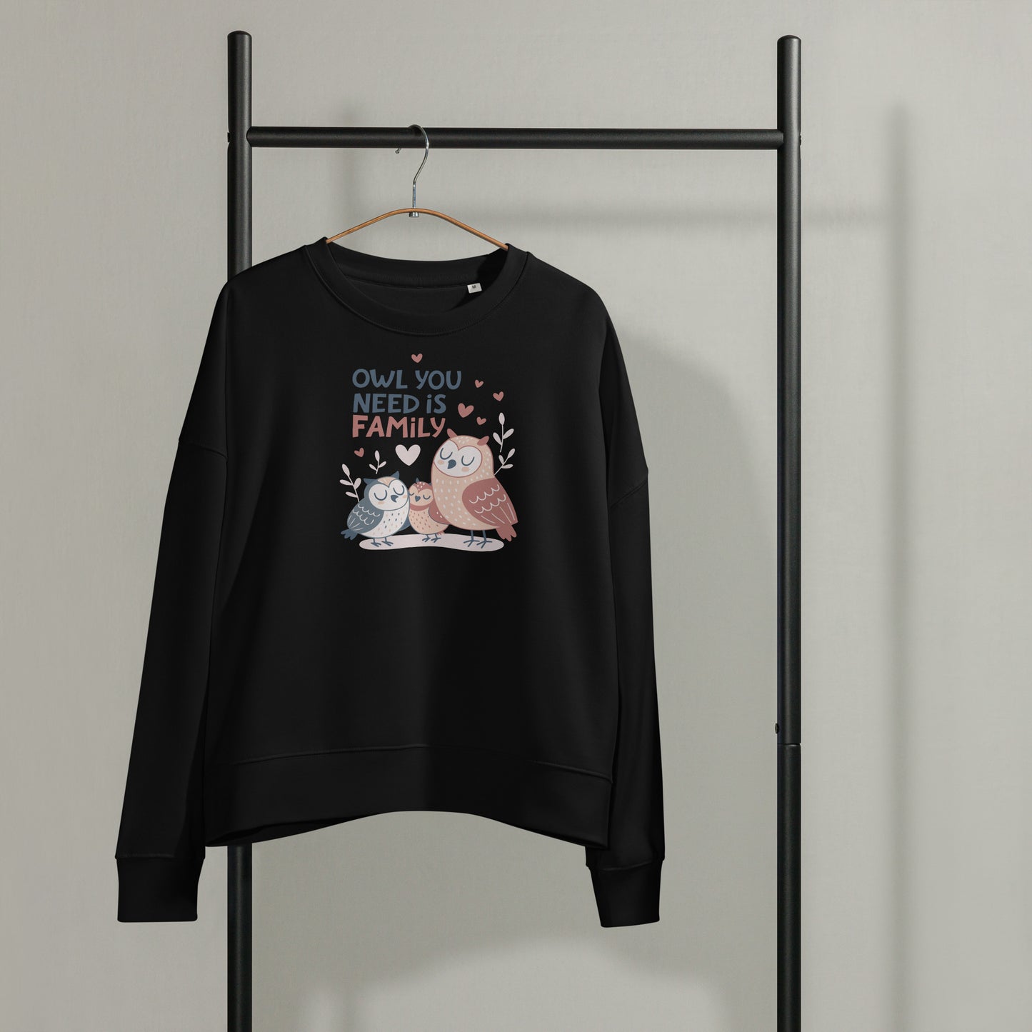 Women’s Organic Crew Neck Sweatshirt – OwlBloom Sustainable Fashion for Family Day Comfort Dudeily