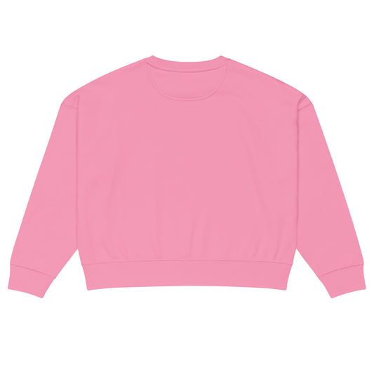 Owl Women’s Organic Crew Neck Sweatshirt – 'Peace Lives in the Night' in Fall | Sustainable Fashion USA Bubble Pink Dudeily