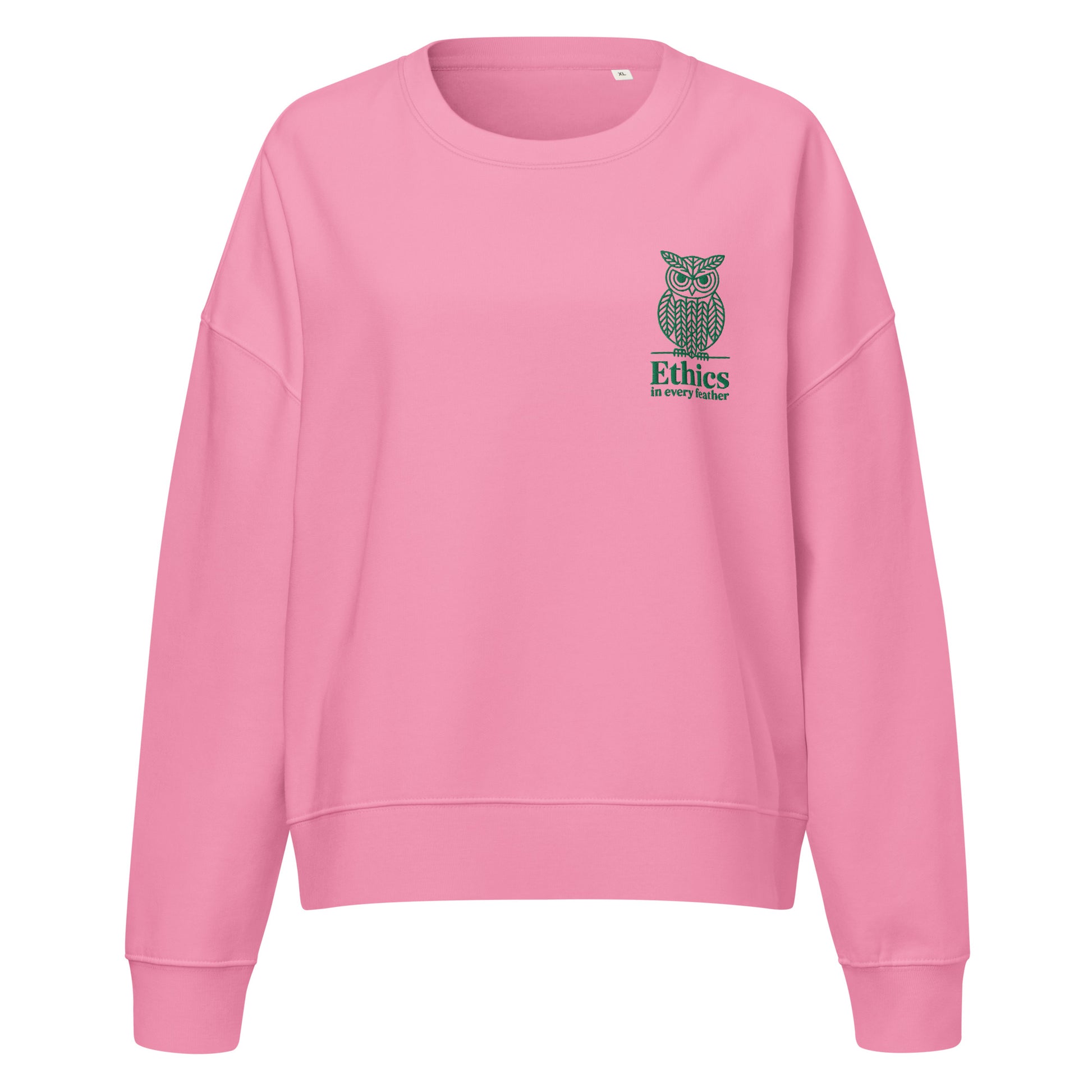 Owl Women’s Organic Crew Neck Sweatshirt – "Ethics in Every Feather" | Sustainable Fashion USA Dudeily