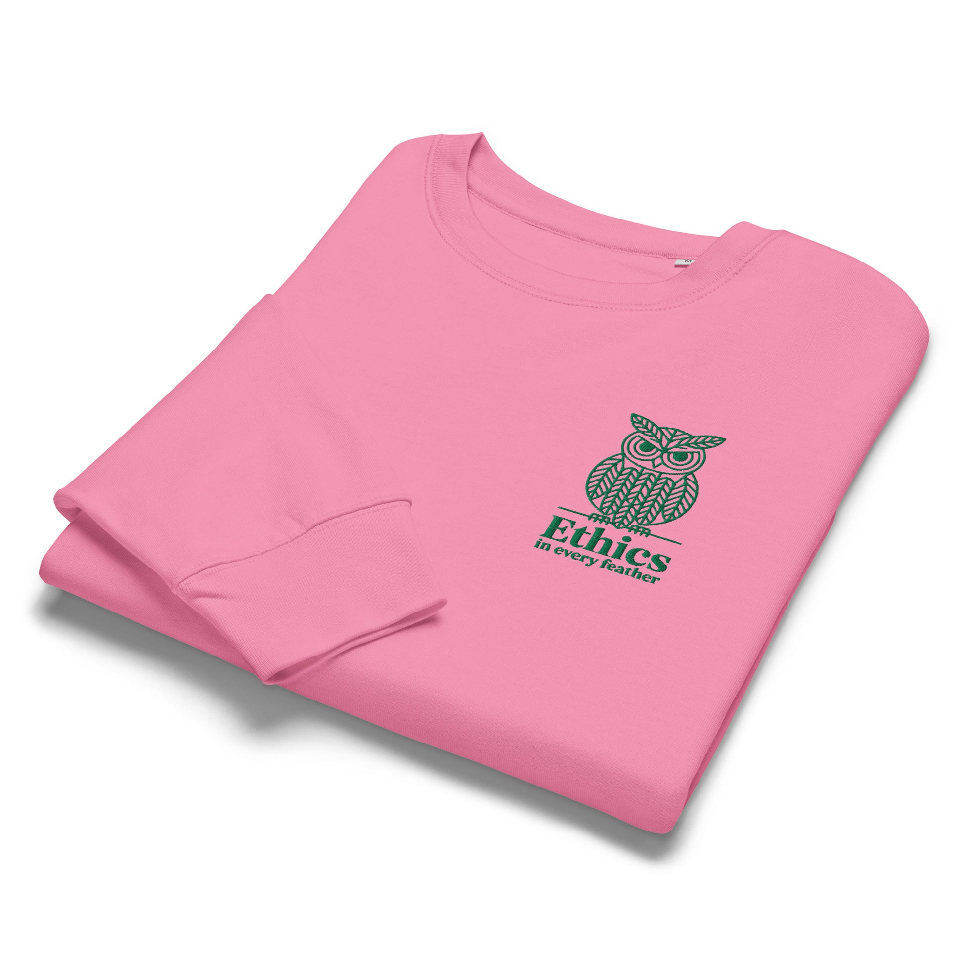 Owl Women’s Organic Crew Neck Sweatshirt – "Ethics in Every Feather" | Sustainable Fashion USA Dudeily