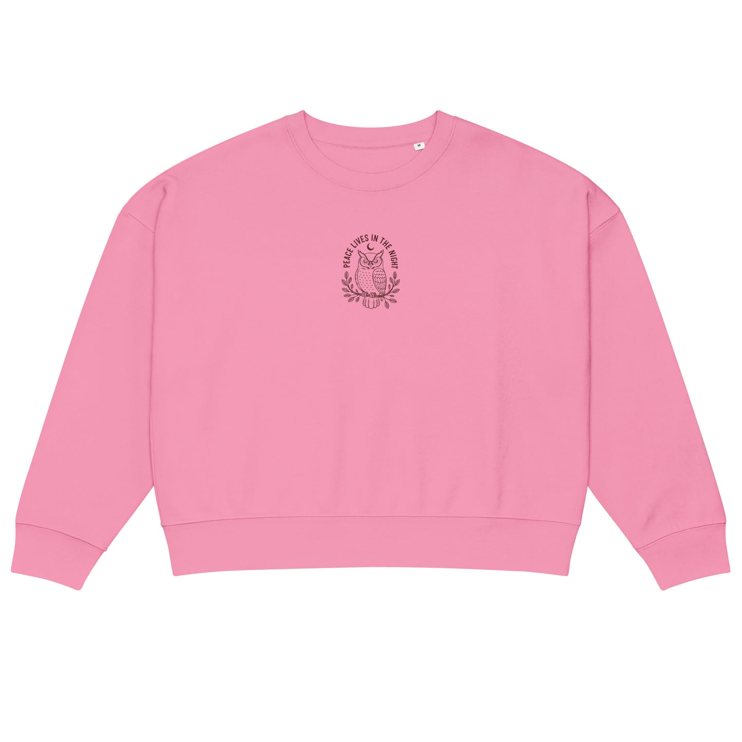 Owl Women’s Organic Crew Neck Sweatshirt – 'Peace Lives in the Night' in Fall | Sustainable Fashion USA Dudeily