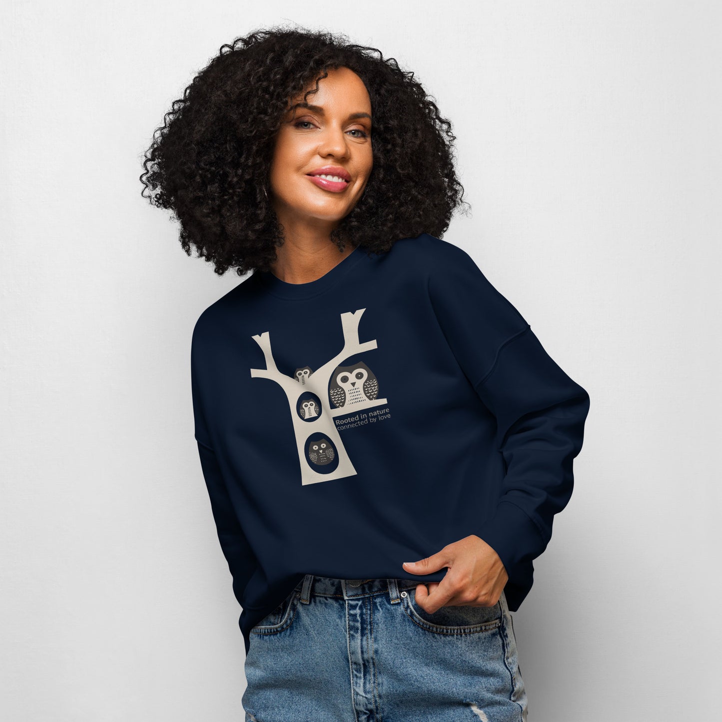 Women’s Organic Crew Neck Sweatshirt – OwlGrace Sustainable Fashion USA for Family Day Dudeily