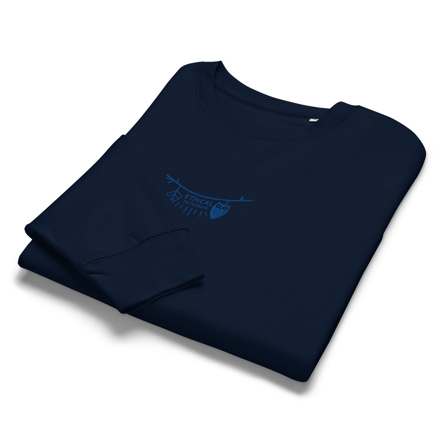Women’s Organic Crew Neck Sweatshirt: Ethical by Nature | Owl Embroidered Sustainable Fashion USA by Dudeily Dudeily