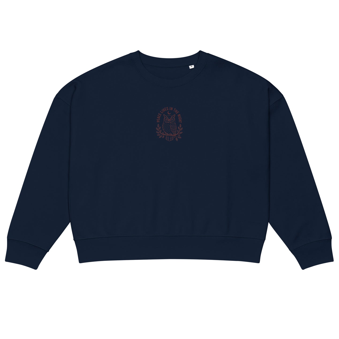 Owl Women’s Organic Crew Neck Sweatshirt – 'Peace Lives in the Night' in Fall | Sustainable Fashion USA Dudeily