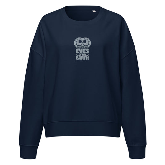 Owl Women’s Crew Neck Sweatshirt: 'Eyes of the Earth' in Fall | Sustainable Fashion USA Dudeily