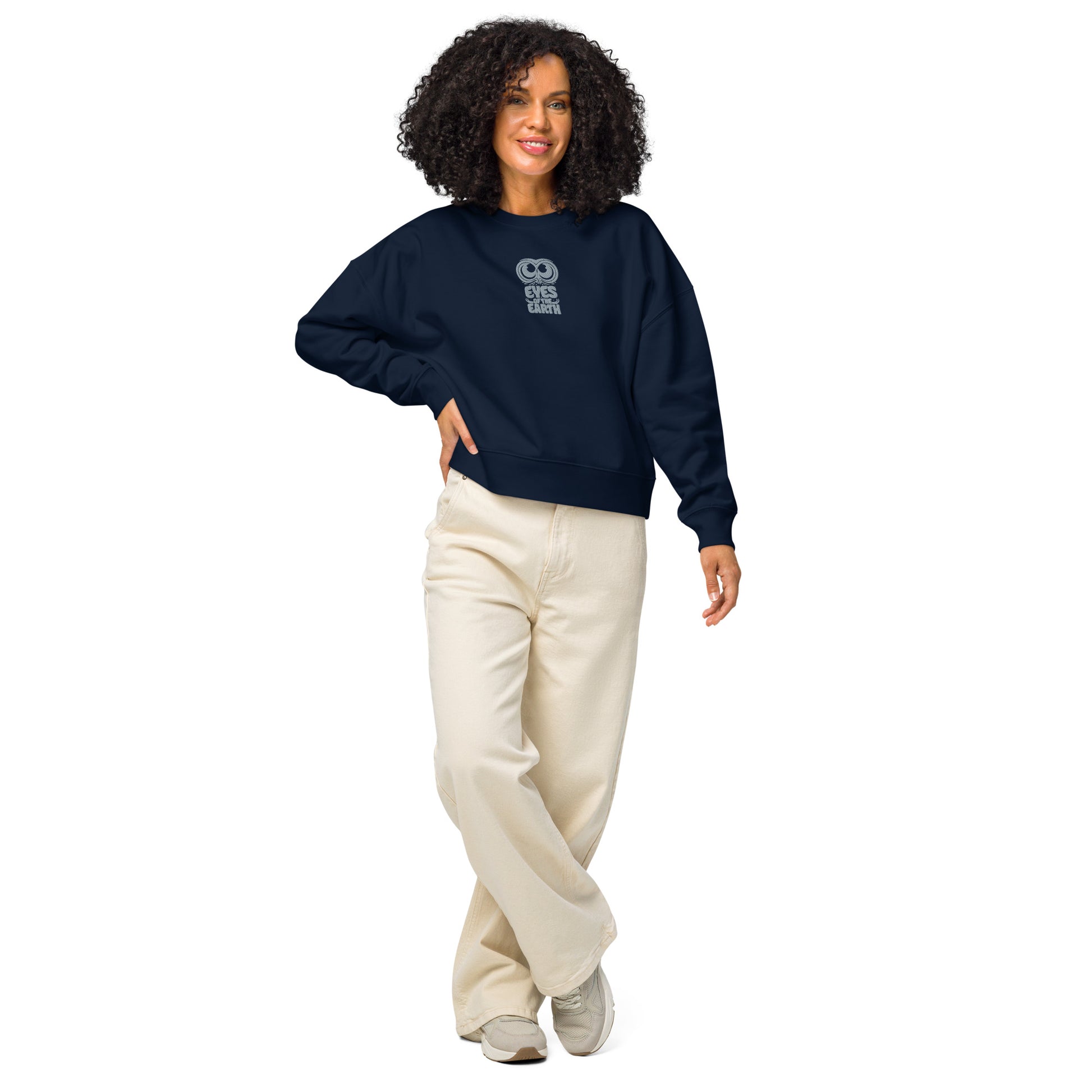 Owl Women’s Crew Neck Sweatshirt: 'Eyes of the Earth' in Fall | Sustainable Fashion USA Dudeily