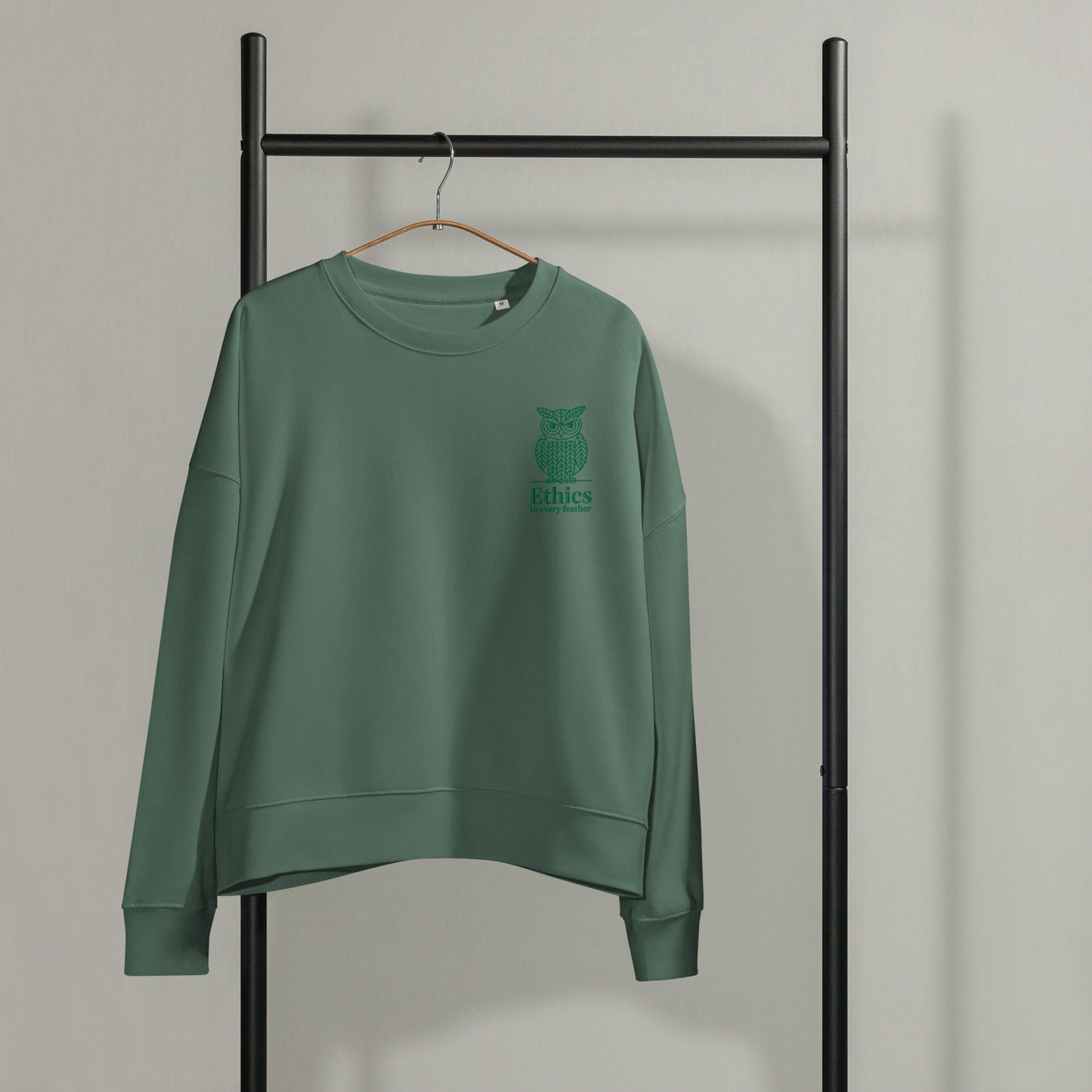 Owl Women’s Organic Crew Neck Sweatshirt – "Ethics in Every Feather" | Sustainable Fashion USA Dudeily