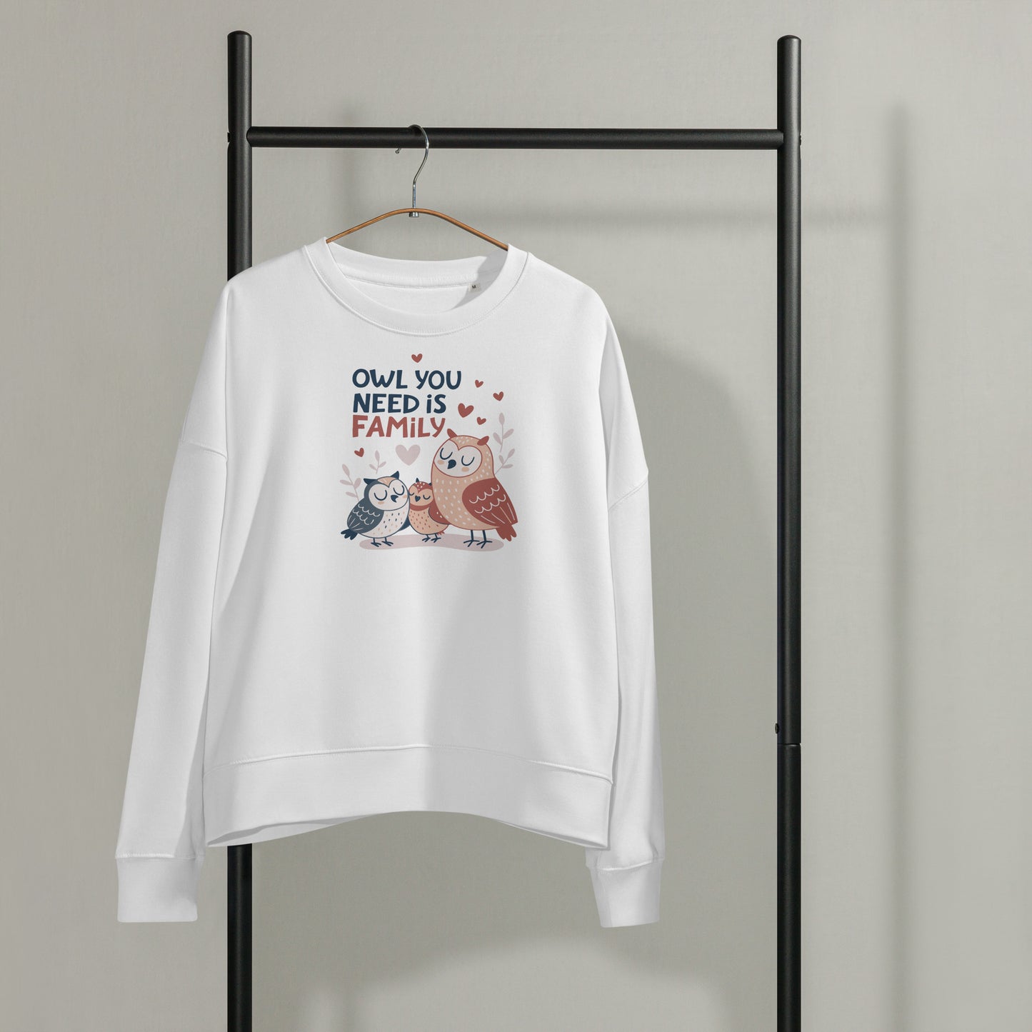 Women’s Organic Crew Neck Sweatshirt – OwlBloom Sustainable Fashion for Family Day Comfort Dudeily