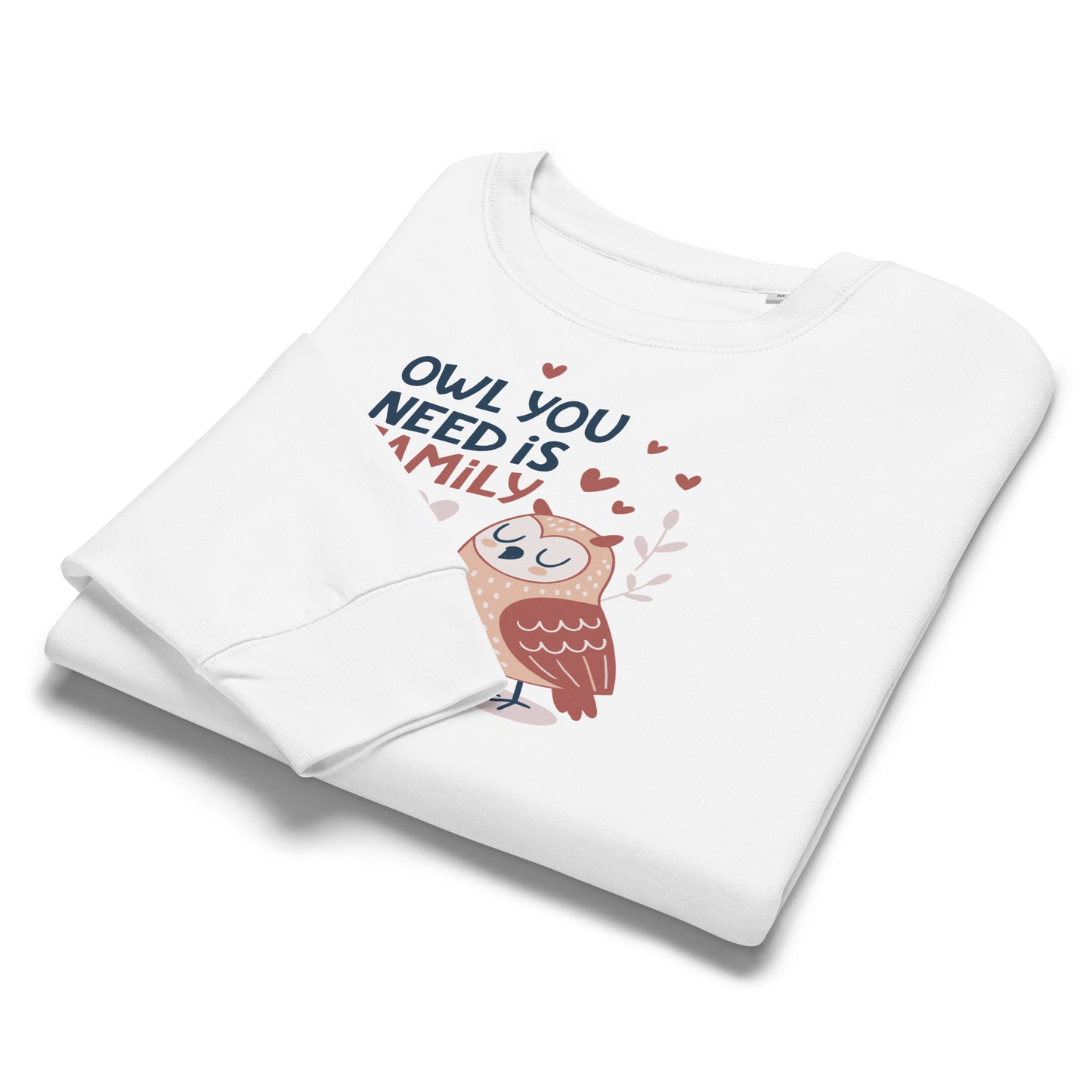 Women’s Organic Crew Neck Sweatshirt – OwlBloom Sustainable Fashion for Family Day Comfort Dudeily
