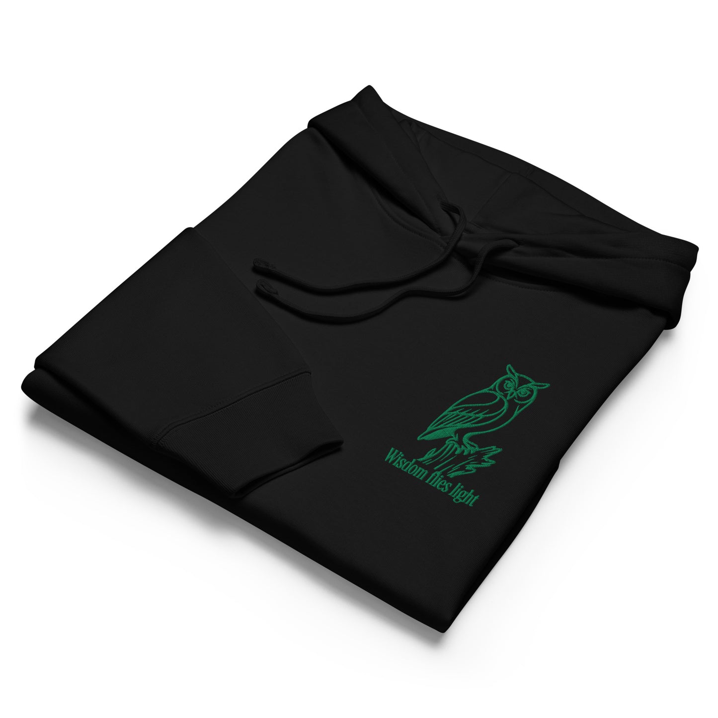 Owl Women’s Organic Mid-Weight Hoodie: 'Wisdom Flies Light' in Fall | Sustainable Fashion Dudeily