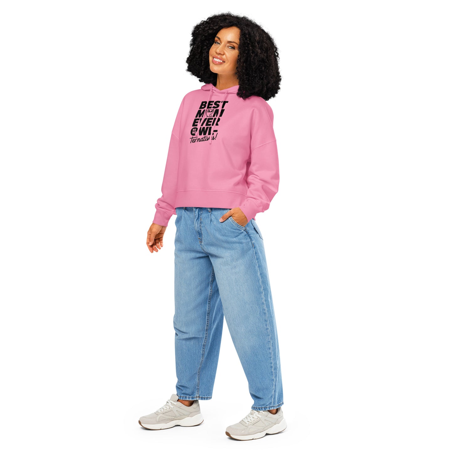 Women’s Organic Mid-Weight Hoodie – Owl-Themed Eco-Friendly & Sustainable Bubble Pink Dudeily