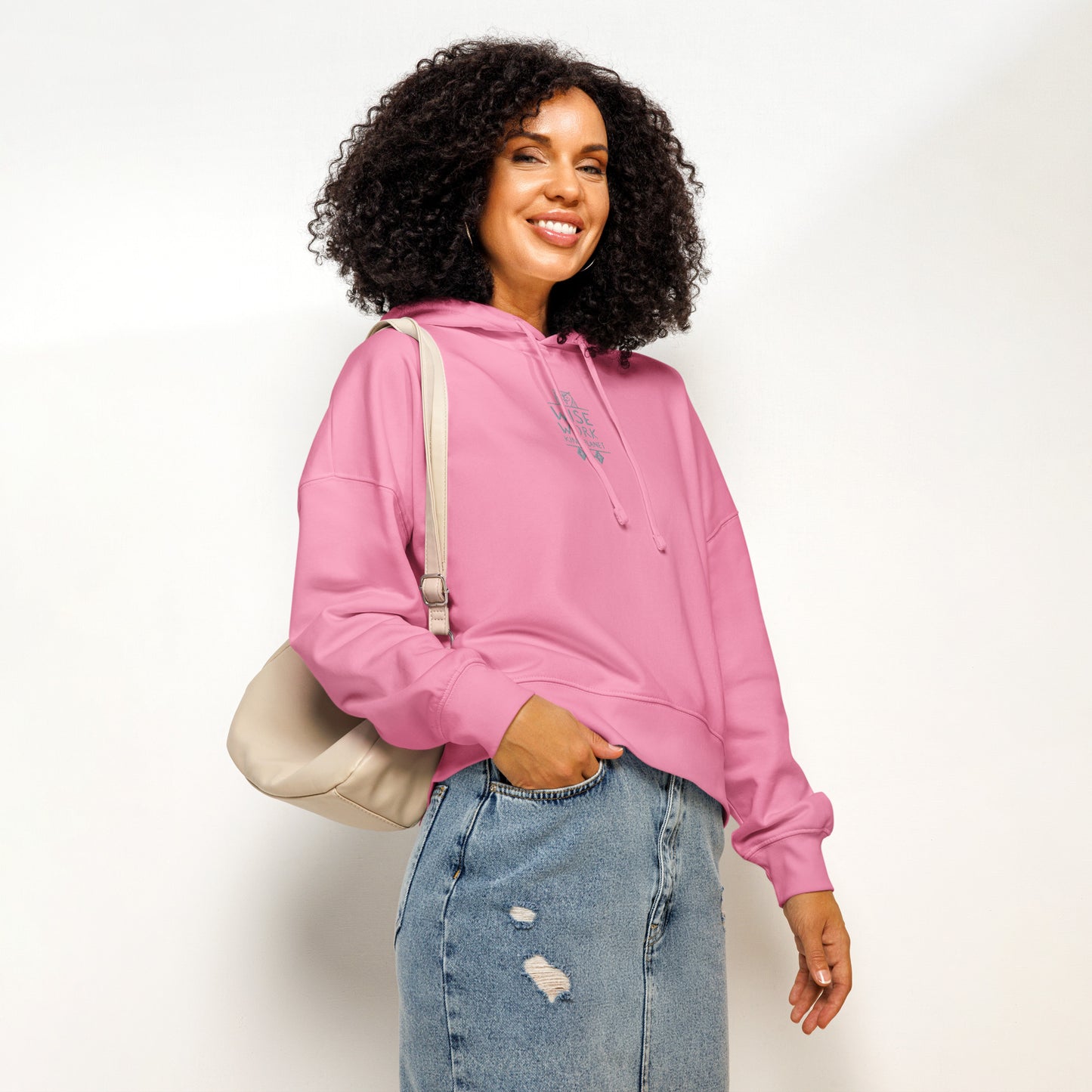 Women’s Organic Mid-Weight Hoodie: Wise Work, Kind Planet | Owl Embroidered Sustainable Fashion Dudeily